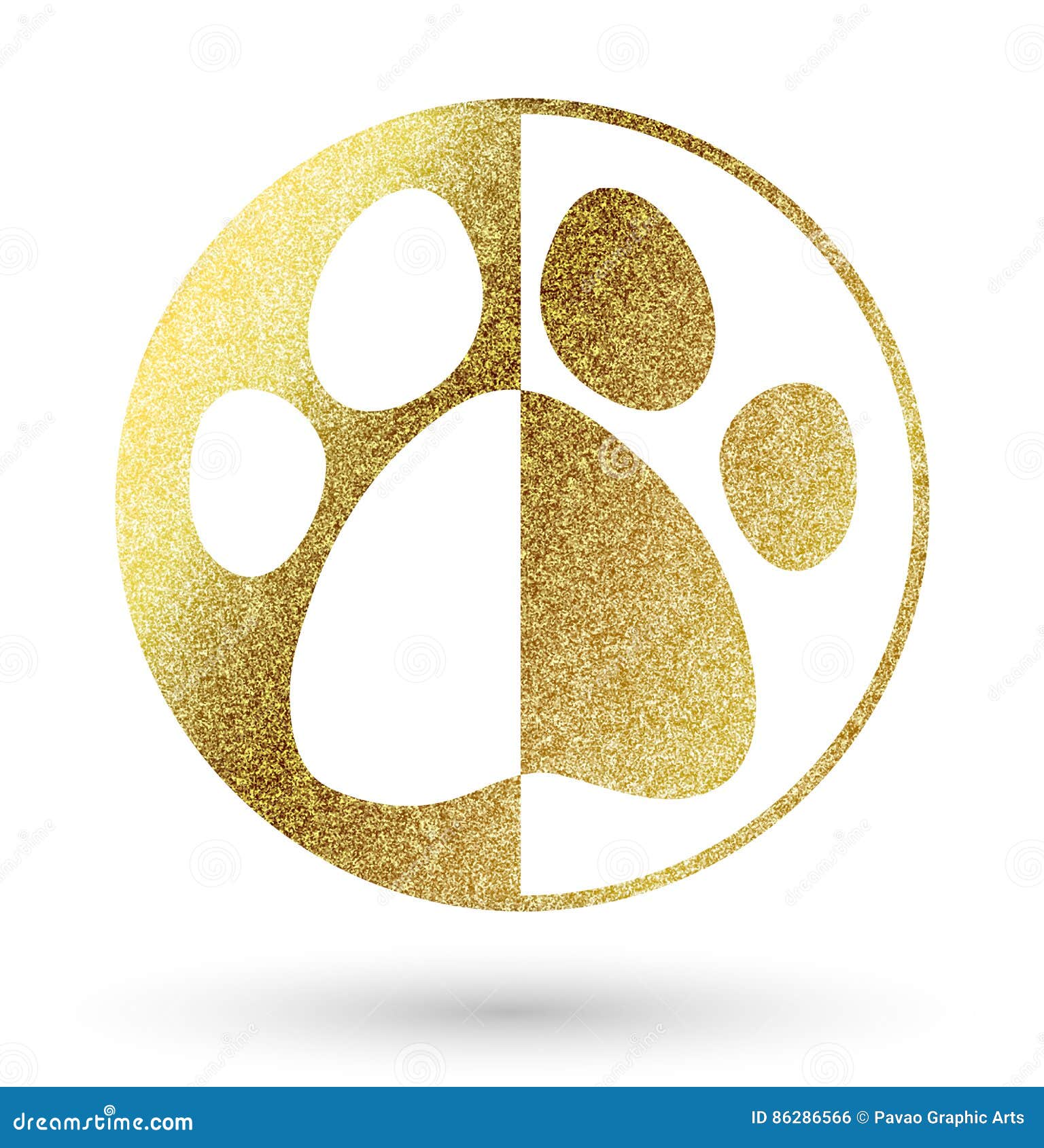 Pet logo in golden stock vector. Illustration of sticker 86286566
