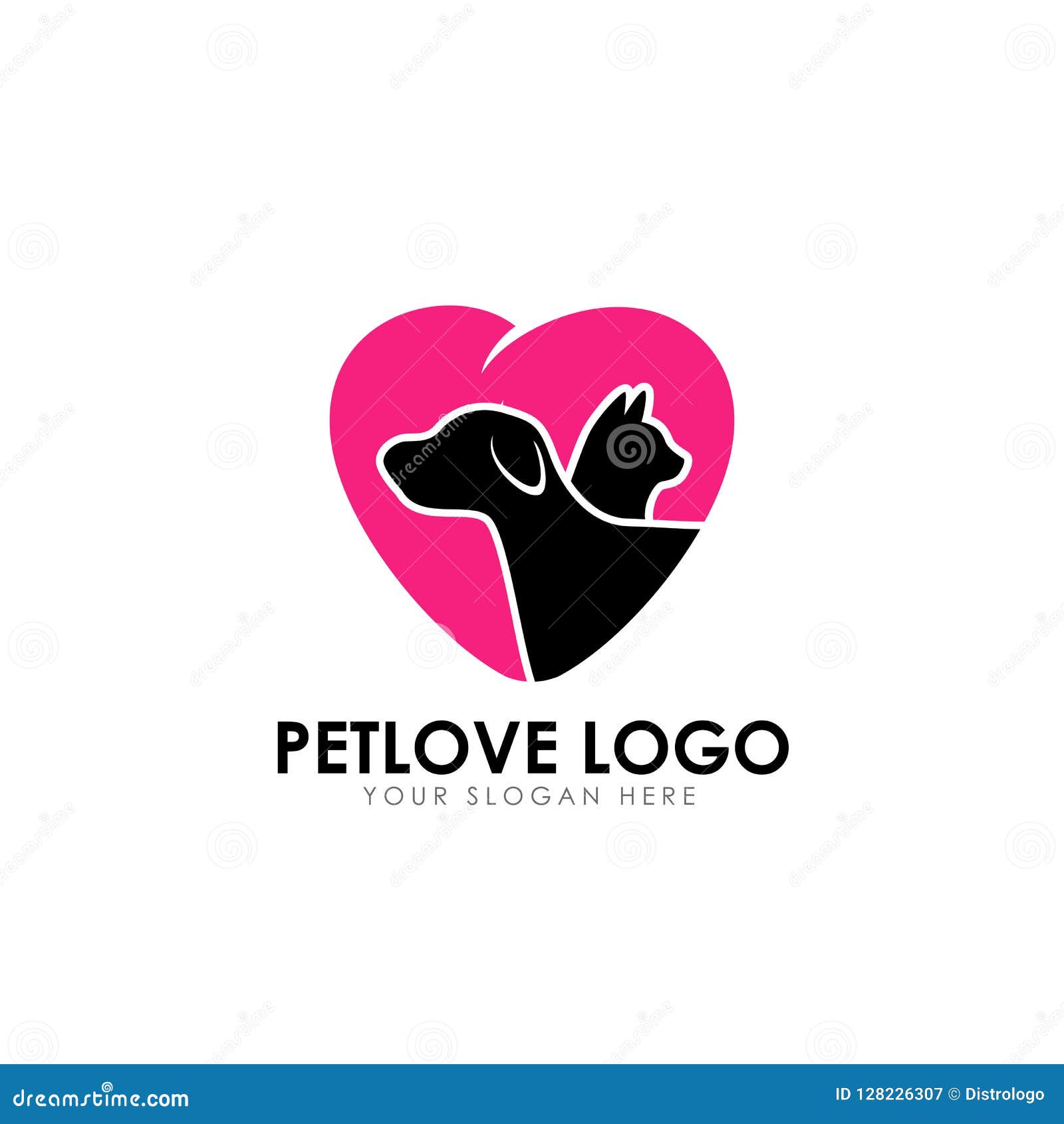 Pet Love Logo Design Template Pet Care Vector Icon Stock Vector