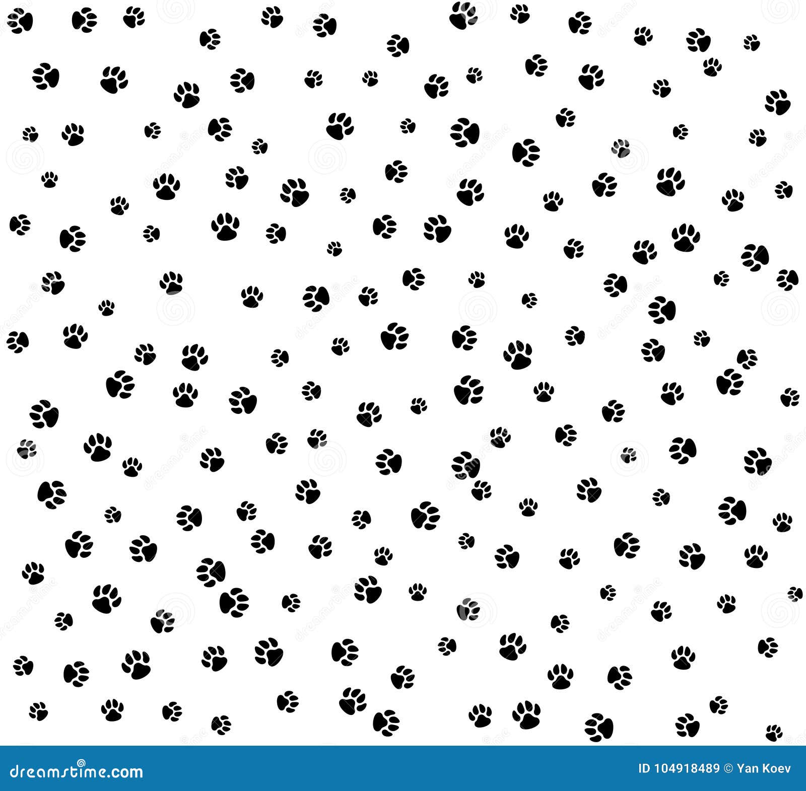 pet paws black on white seamless pattern background.