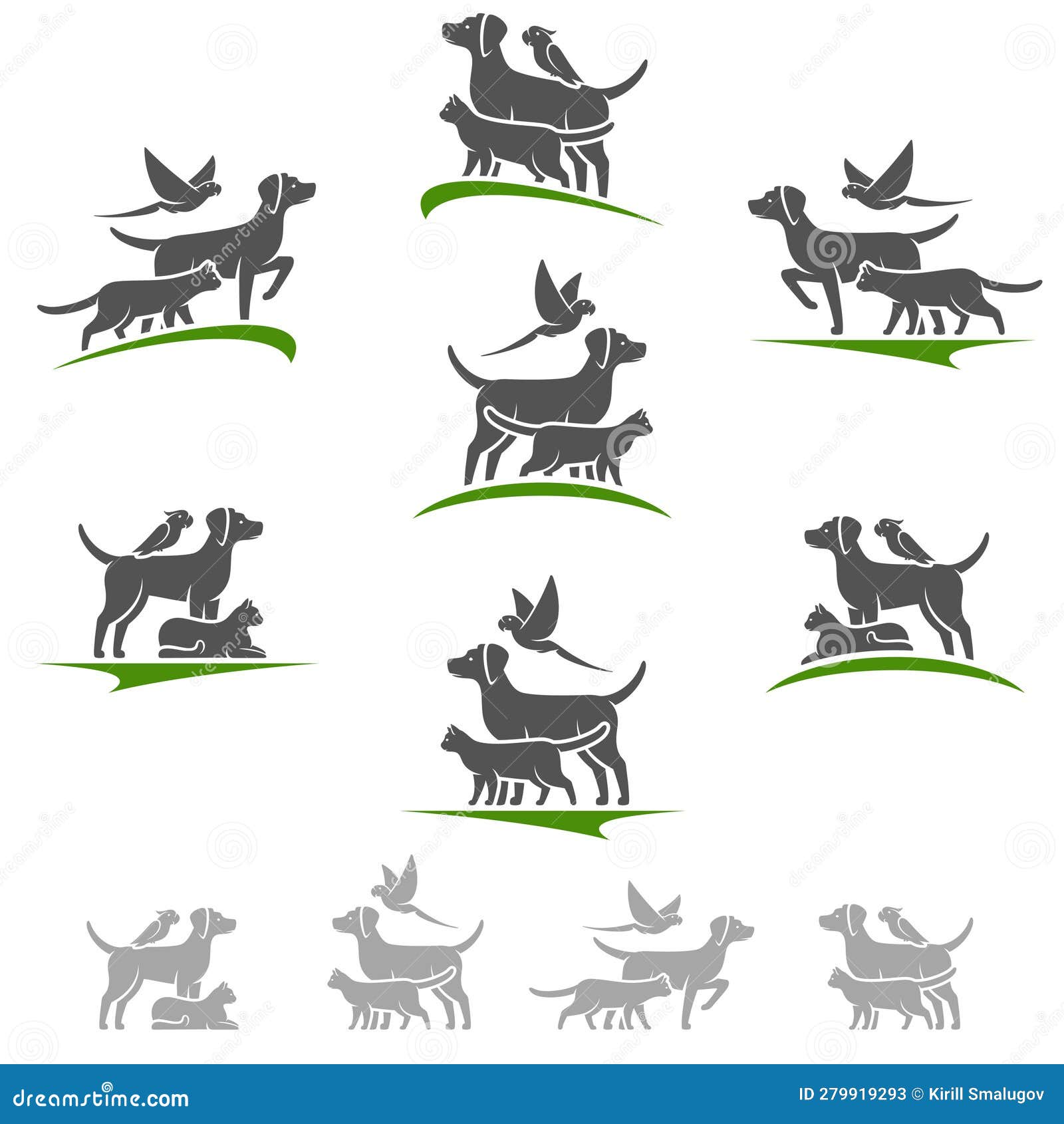Pet Set. Collection Icon Pets Stock Vector Illustration of breed, outline 279919293