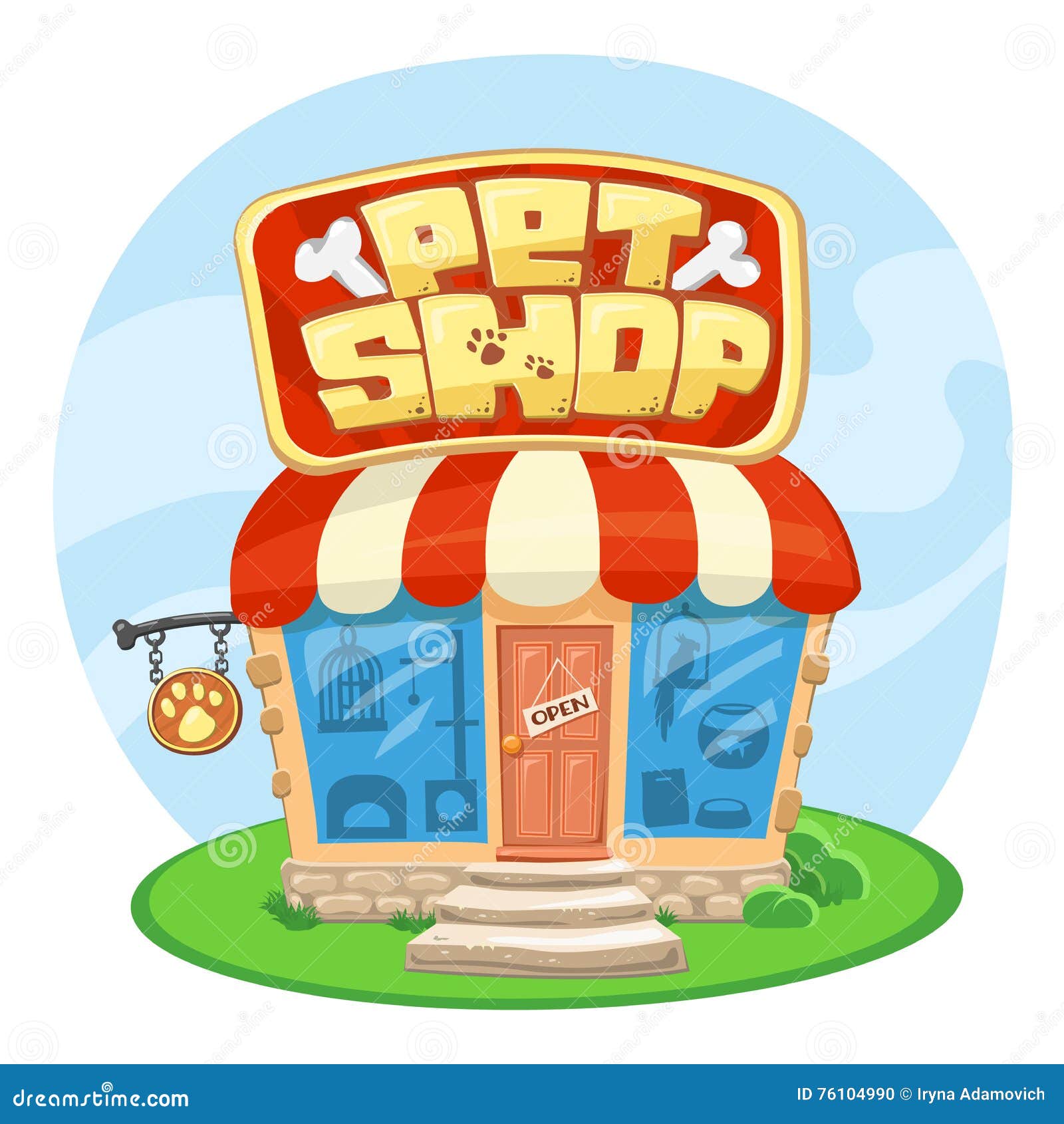Pet Shop Building. Cartoon Vector Illustration. Concept Of Street Signboard. Illustration 76104990 - Megapixl Pet Shop Building. Cartoon Vector Illustration. Concept Of Street Signboard. Illustration 76104990 - Megapixl