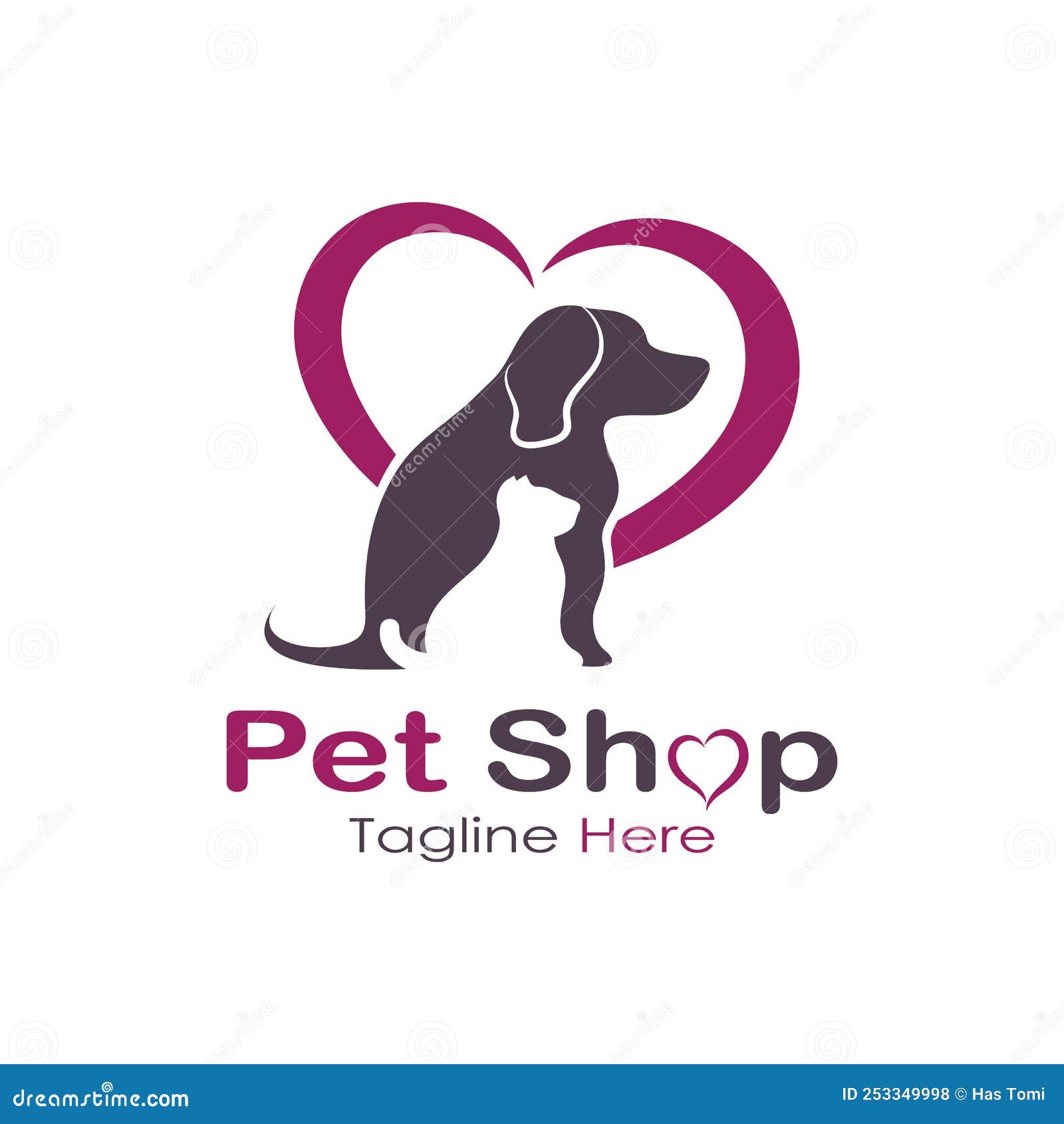 Pet Shop Logo Design Icon Illustration Template Vector with Modern