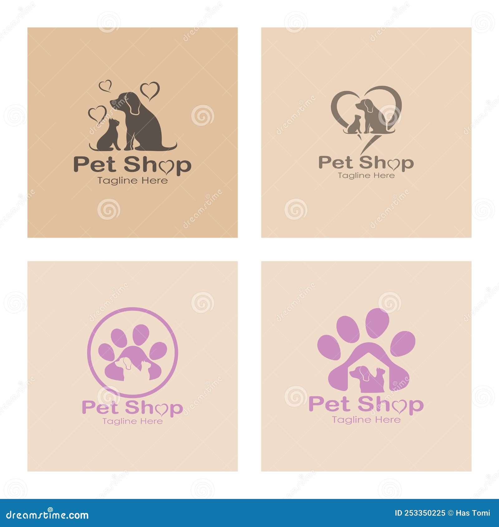 Pet Shop Logo Design Icon Illustration Template Vector with Modern