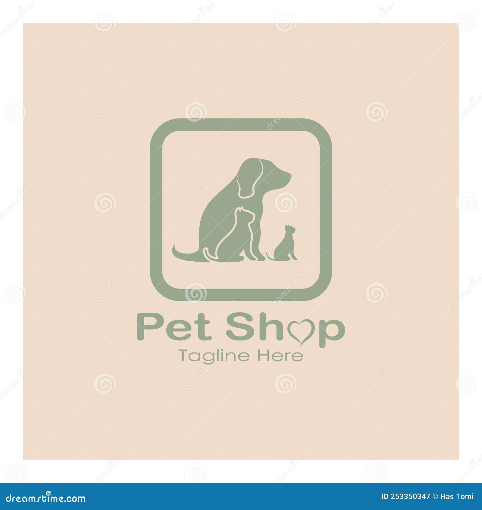 Pet Shop Logo Design Icon Illustration Template Vector with Modern