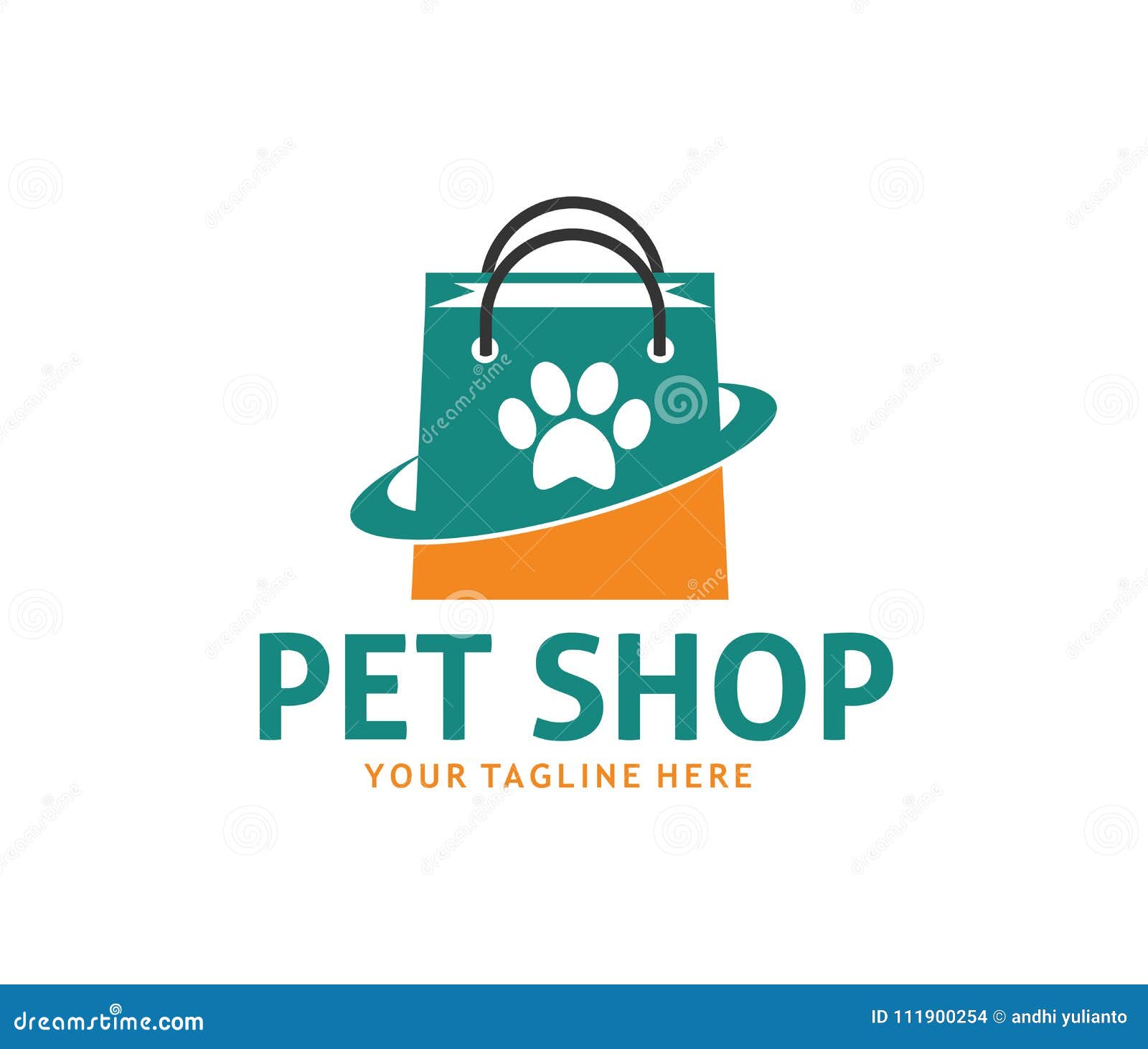 Pet Shop Online Vector Logo Design Stock Illustration