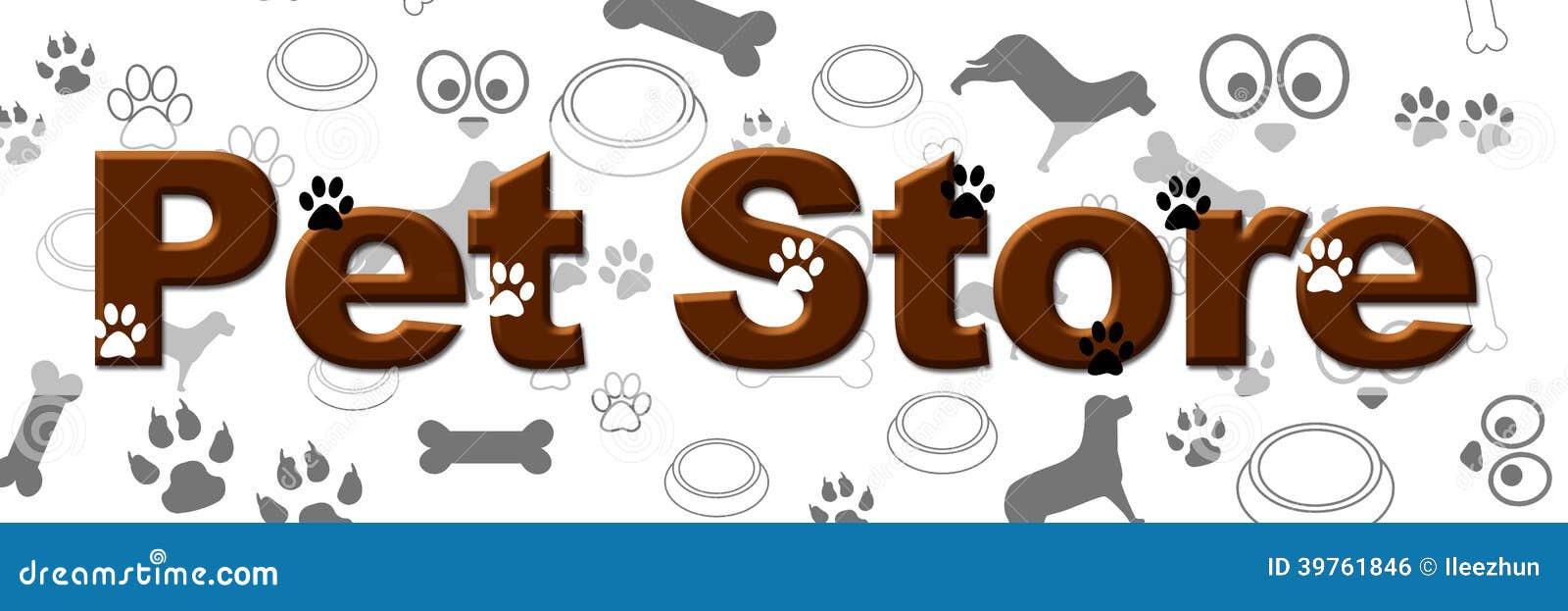 Pet Store Banner stock illustration. Illustration of pawprints 39761846