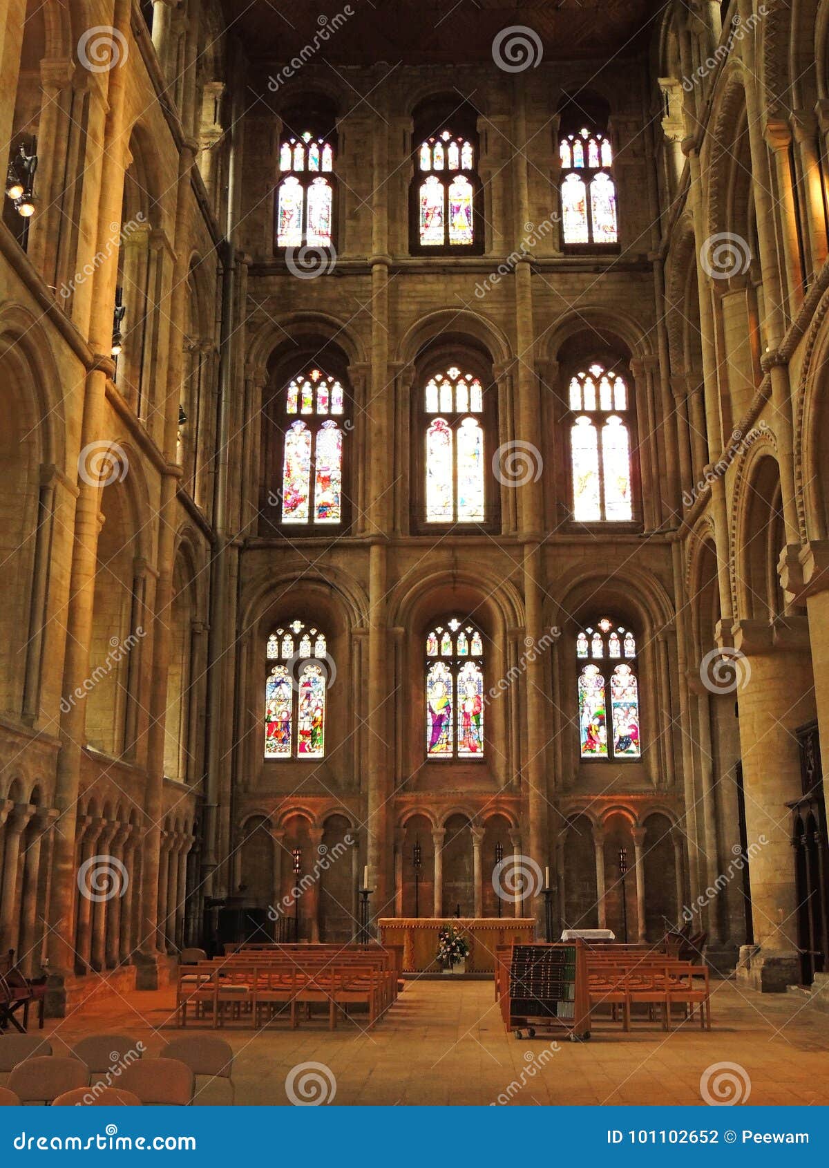 north transept of peterborough cathedral, uk 