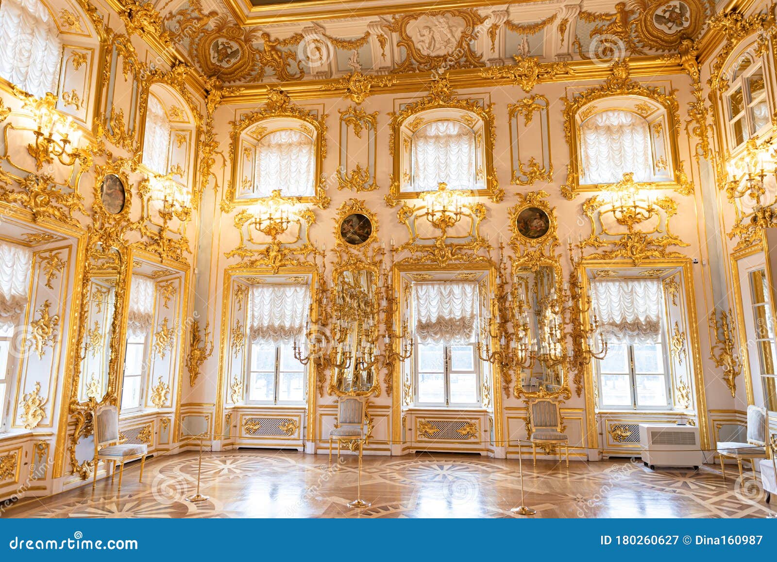 Peterhof Palace interior in Saint Petersburg, Russia