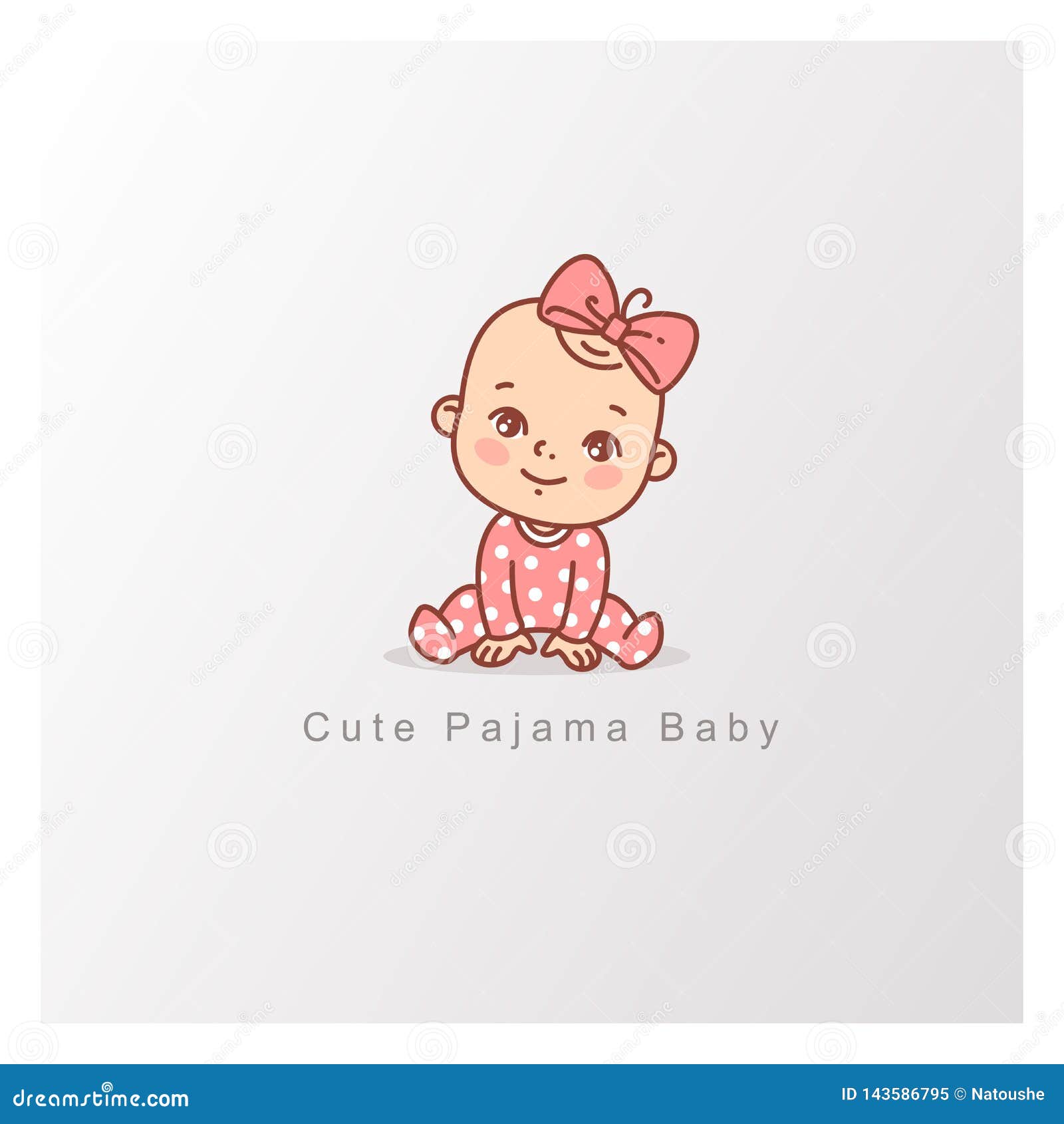 Petit Bebe Mignon D Isolement Calibre De Logo De Conception Illustration De Vecteur Illustration Du Illustration Fille