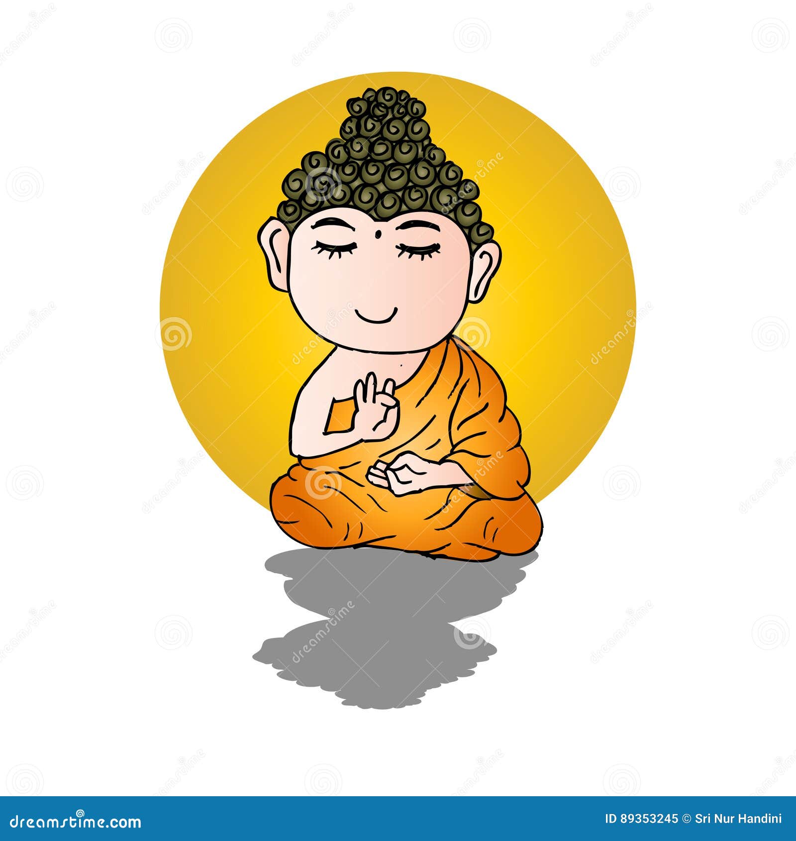 Petit Bouddha méditant illustration stock. Illustration du prêtre - 89353245