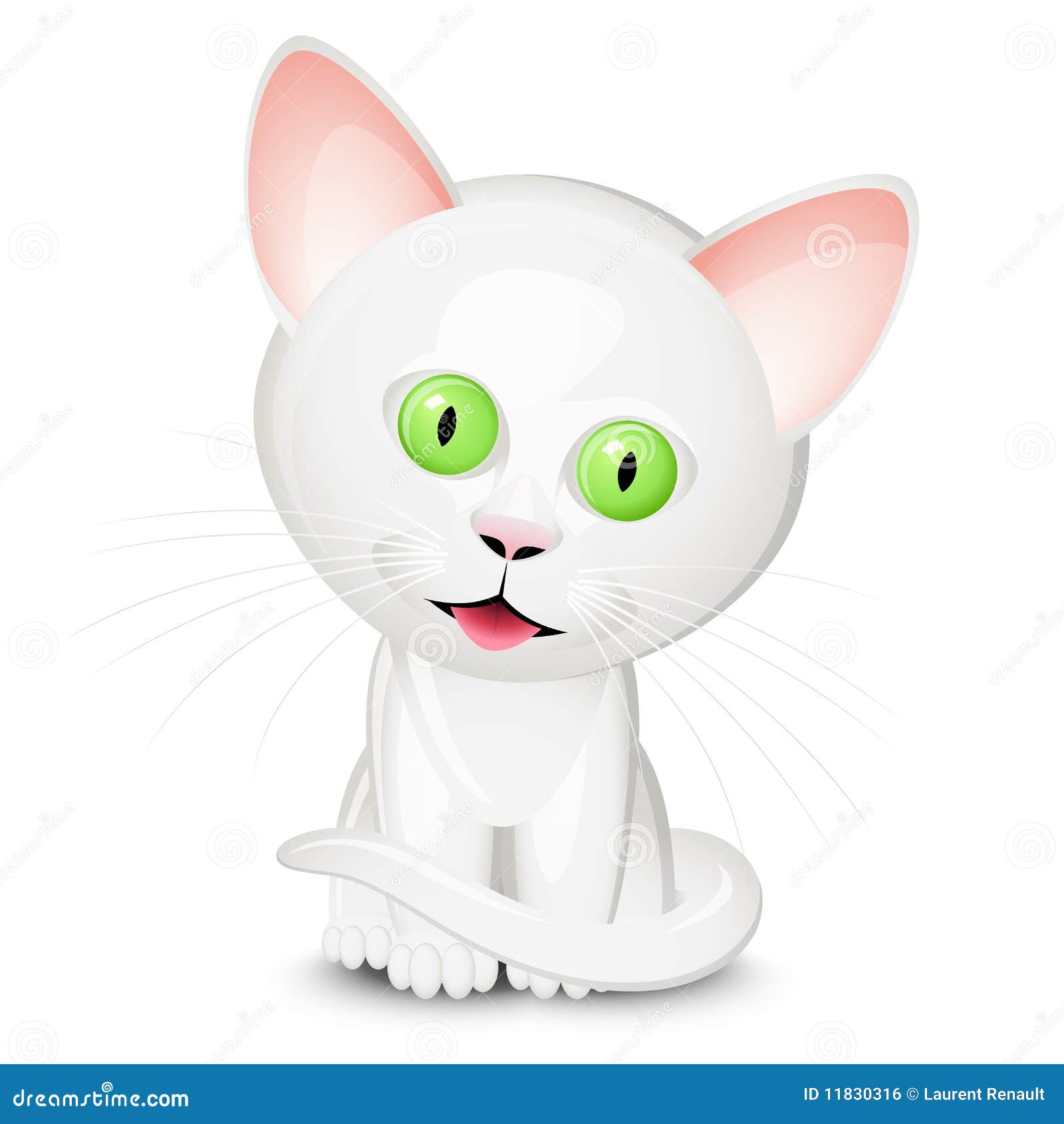 Petit Chat Blanc Illustration De Vecteur Illustration Du Felin Petit Chat Blanc Illustration De Vecteur Illustration Du Felin