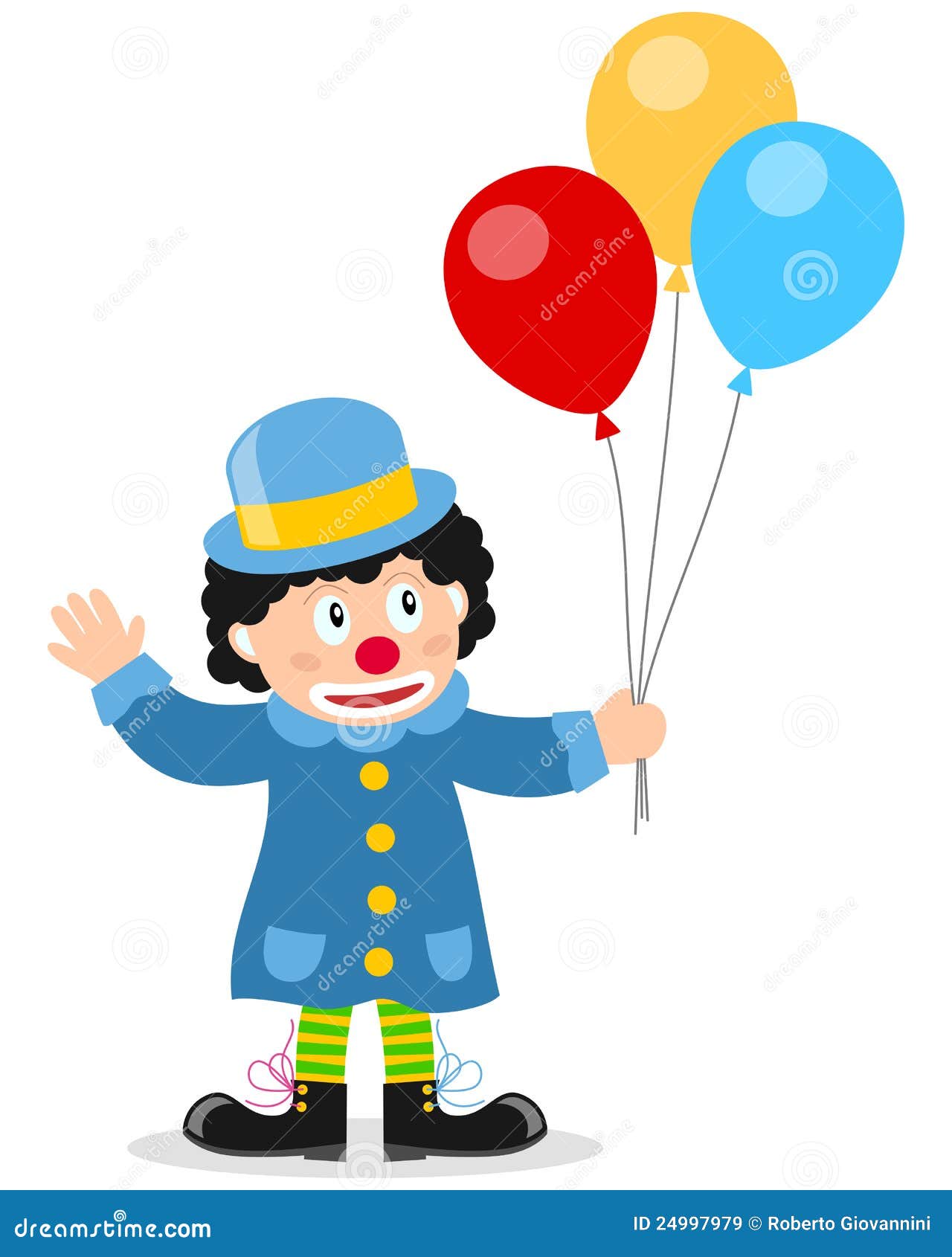 Petit Clown Avec Des Ballons Illustration De Vecteur - Illustration Du  Comédien, Cirque: 24997979