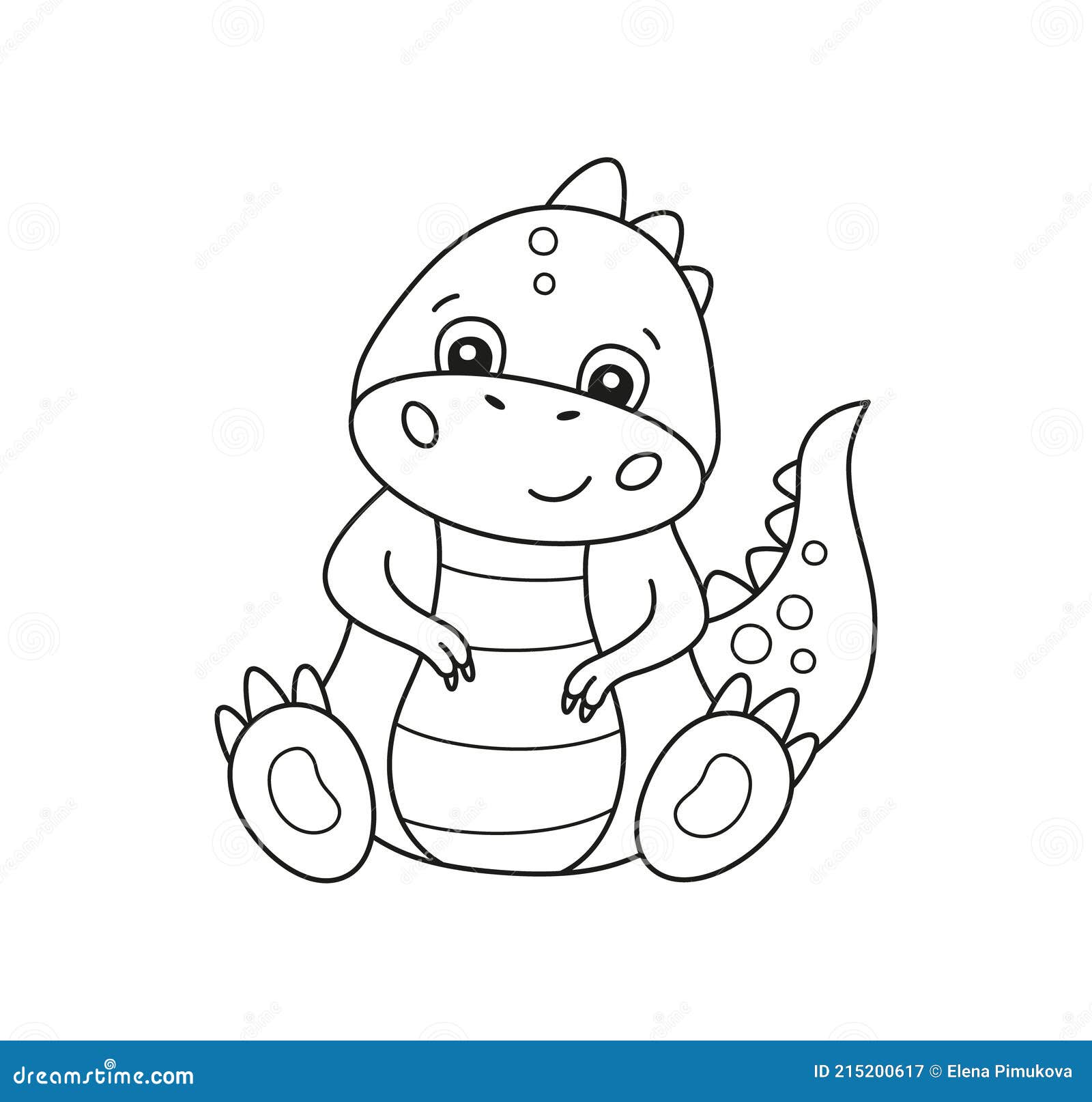 Petit Dinosaure Mignon Pour Livre De Coloriage Pour Enfant. Jeu De