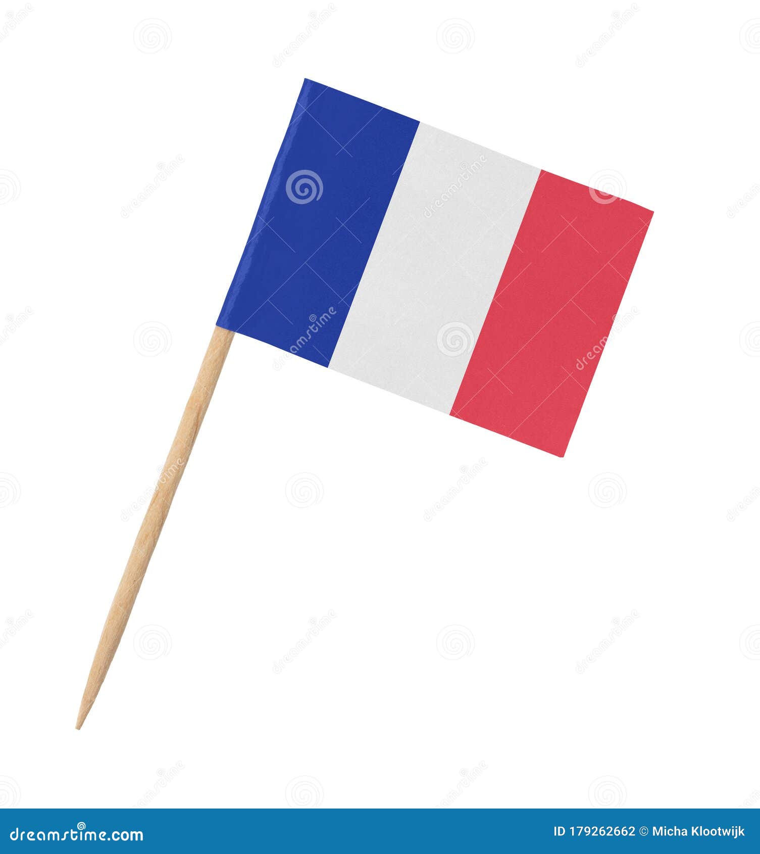 Petit Drapeau Français En Papier Sur Bâton En Bois Photo stock - Image du  bâton, fond: 179262662