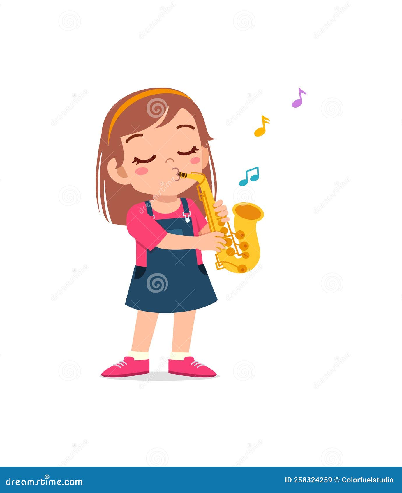 Petit Enfant Jouer Du Saxophone Et Se Sentir Heureux Illustration de  Vecteur - Illustration du musicien, clé: 258324259