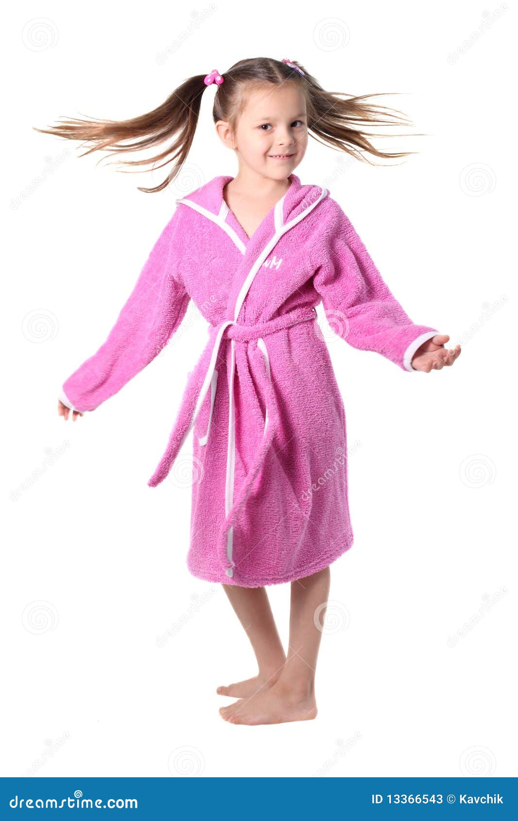 Petite Fille Dans La Robe De Chambre Image stock Image du robe