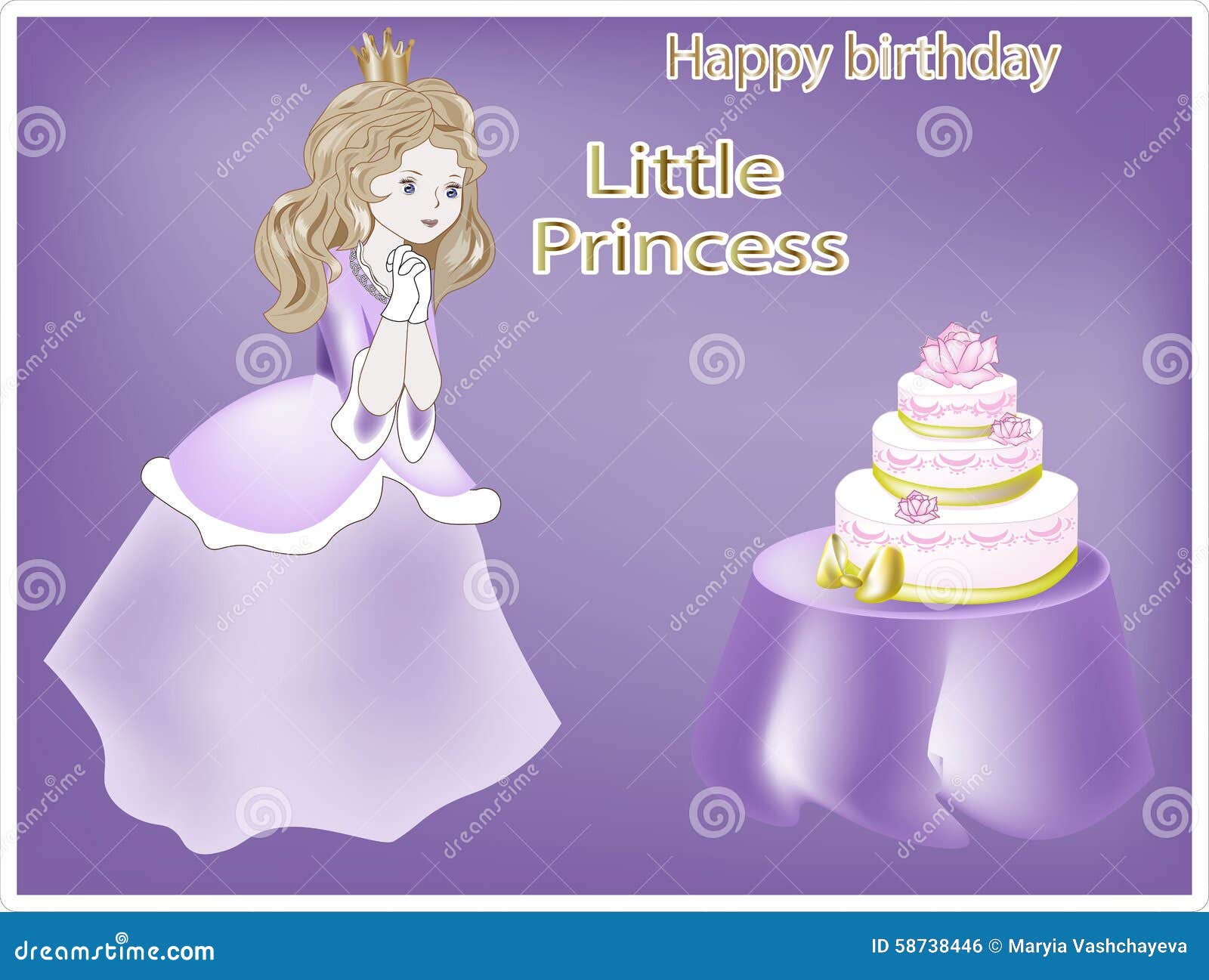 Petite Princesse De Joyeux Anniversaire Illustration De Vecteur Illustration Du Carte Doux