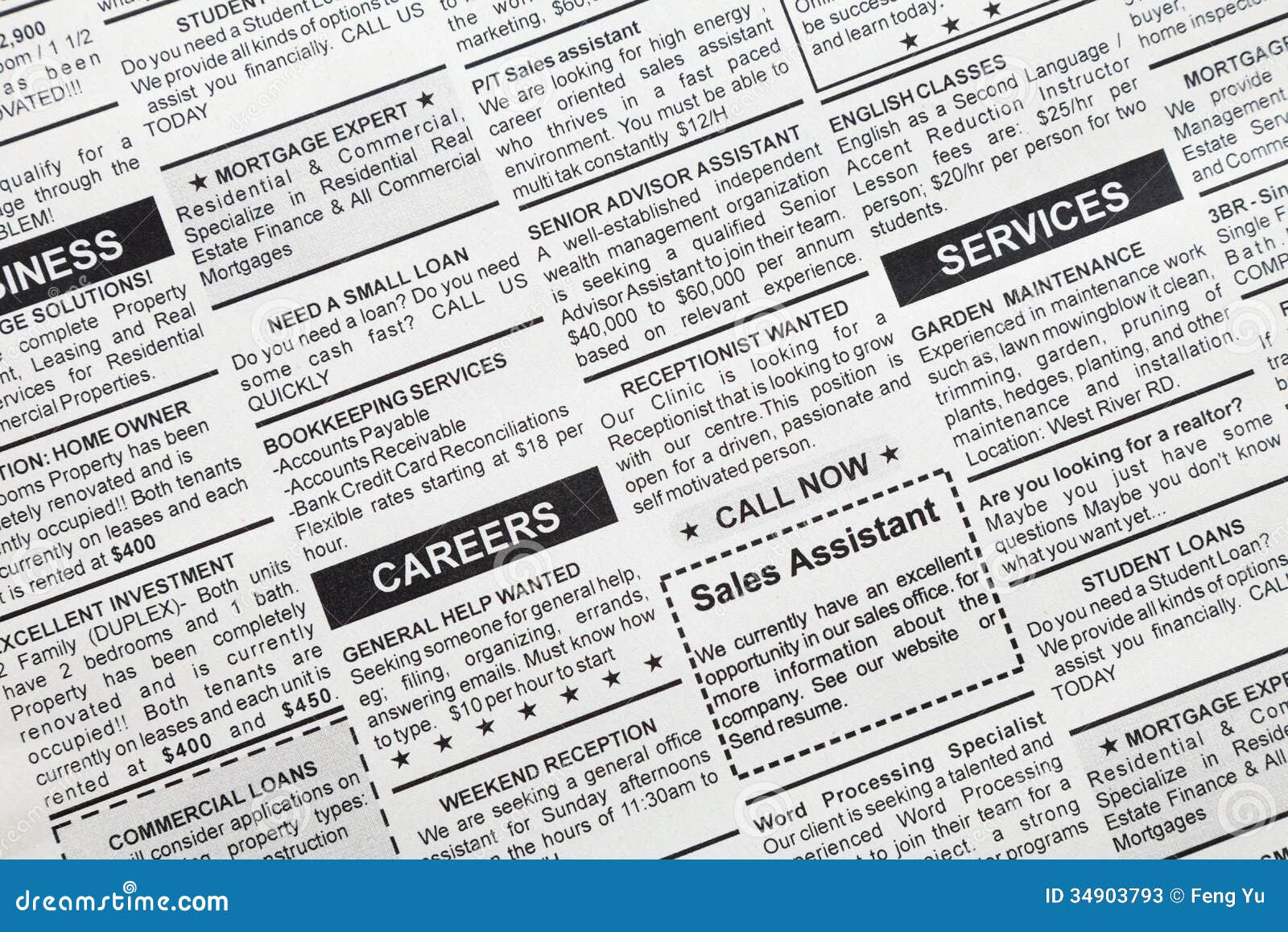 Petites annonces image stock. Image du carrière, emploi 34903793