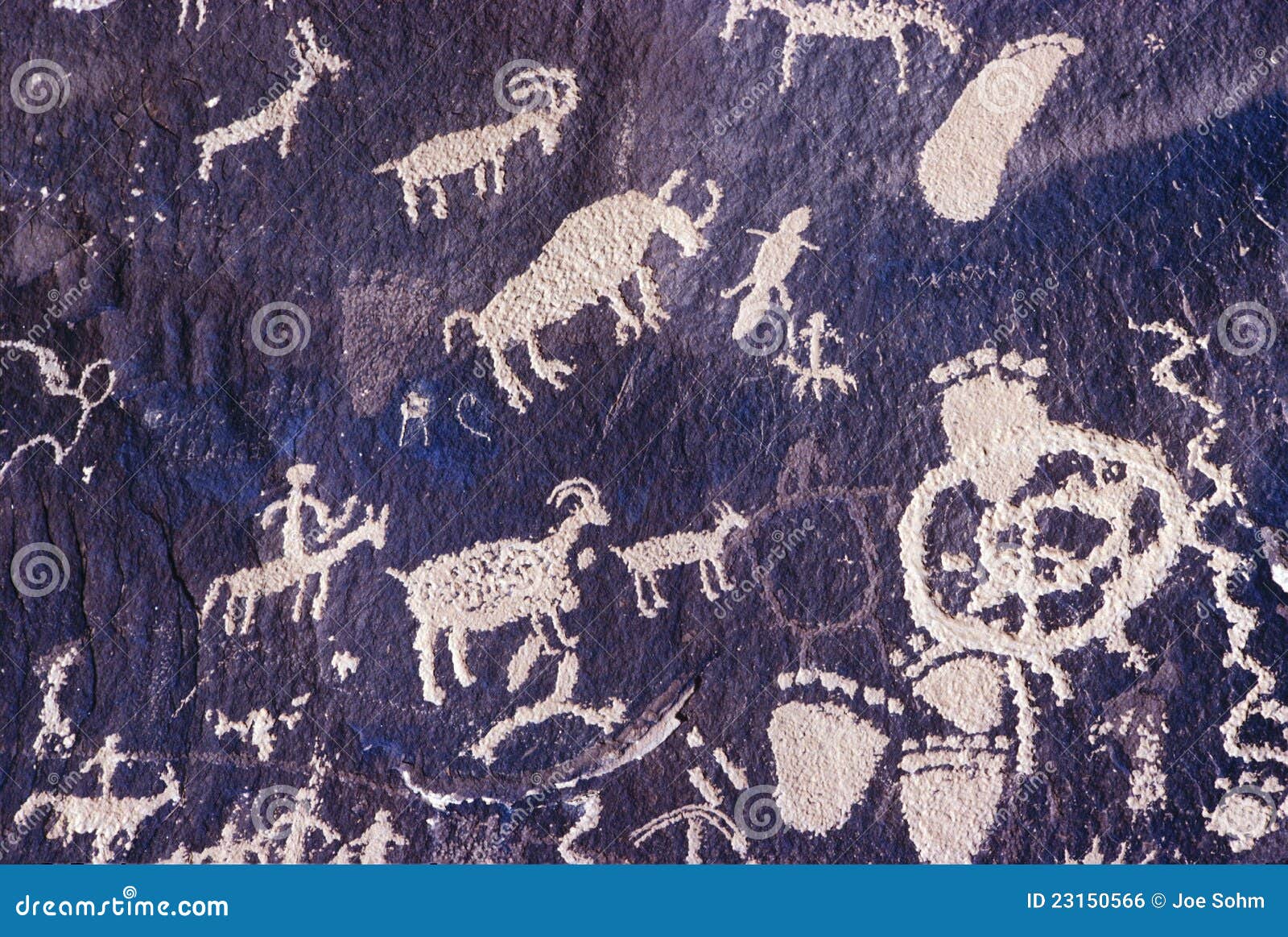 Petroglyphs of Animals and Hunters Stock Photo - Image of historical
