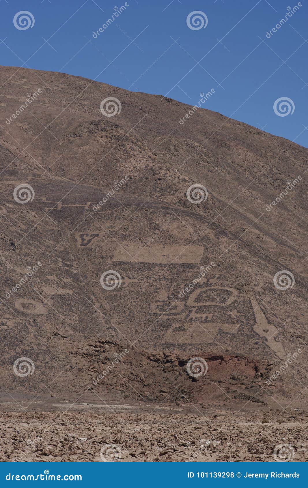 petroglyphs at cerro pintados, atacama desert, chile