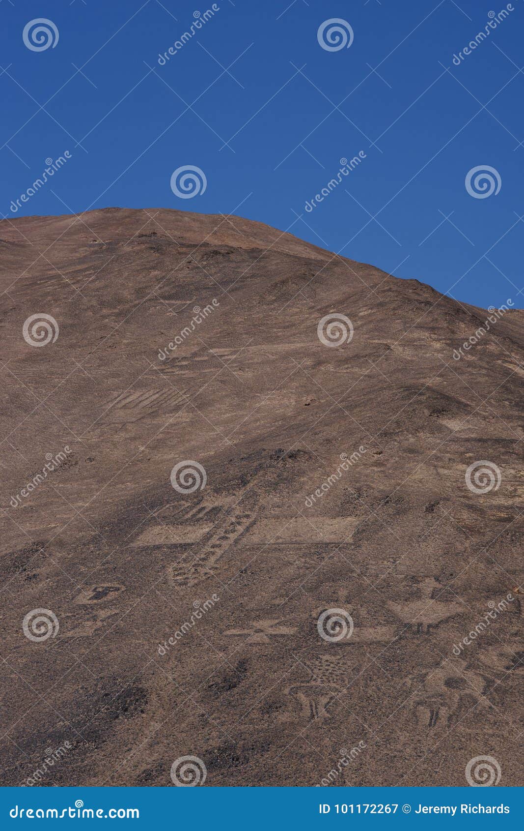 petroglyphs at cerro pintados, atacama desert, chile