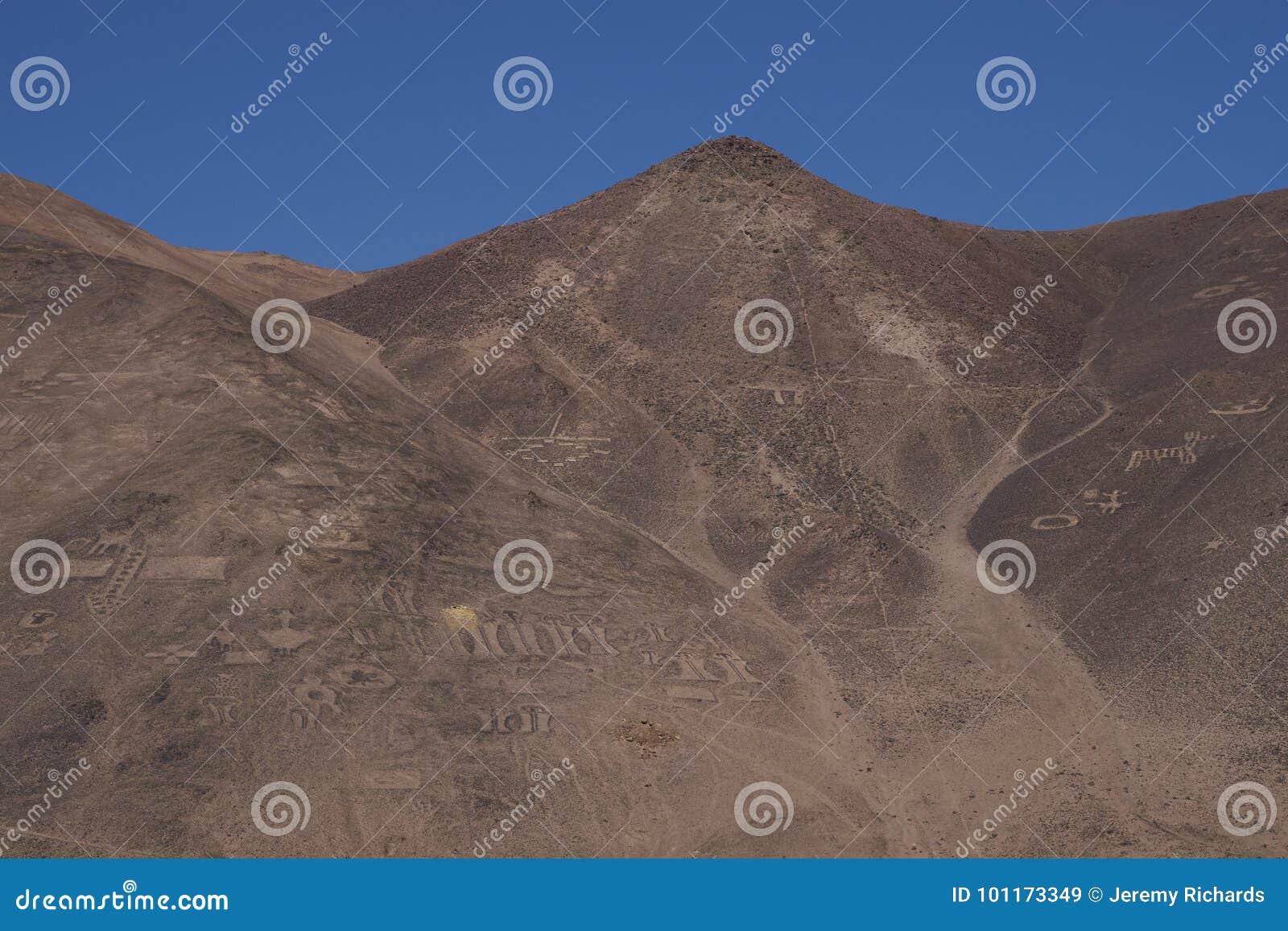 petroglyphs at cerro pintados, atacama desert, chile