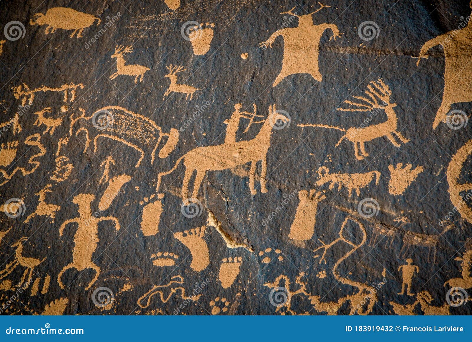 Petroglyphs On Newspaper Rock In Canyonlands National Park Utah Usa