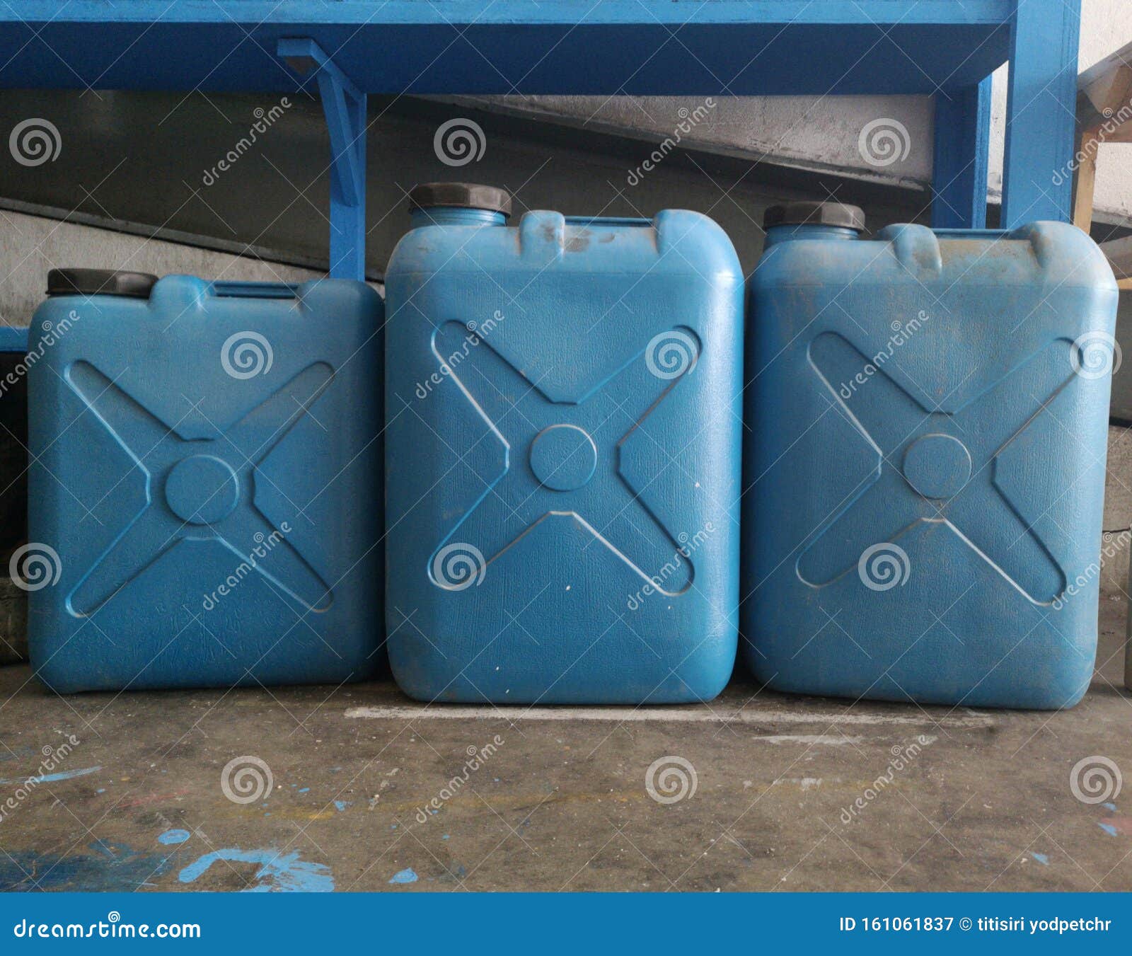 Petrol, Gasoline in Tank Blue Three Tank Stock Image Image of