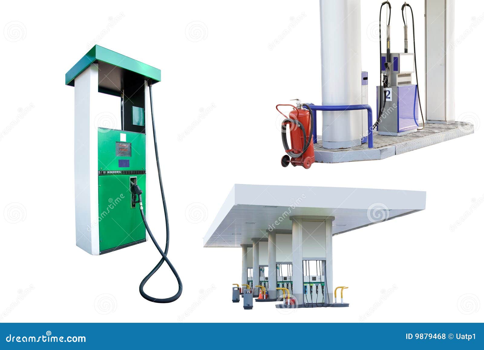 Petrol pumps stock photo. Image of yellow, benzine, roof 9879468