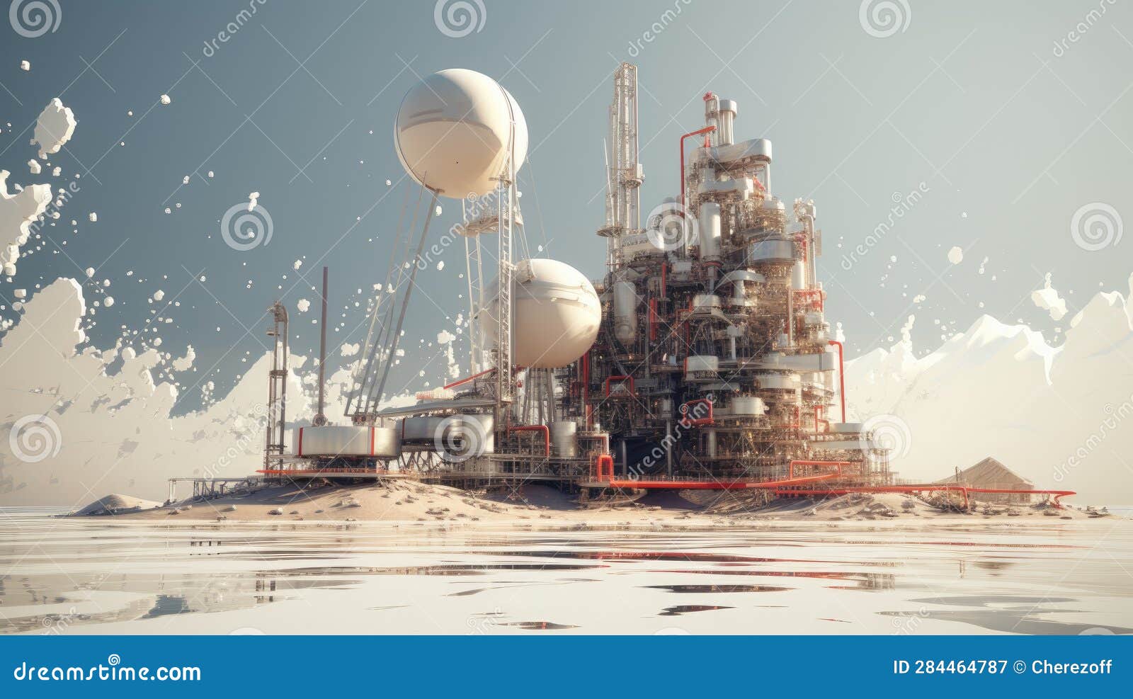 The Petroleum Industry of the Future Stock Illustration Illustration