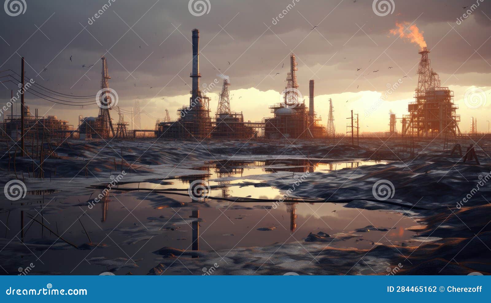 The Petroleum Industry of the Future Stock Illustration Illustration