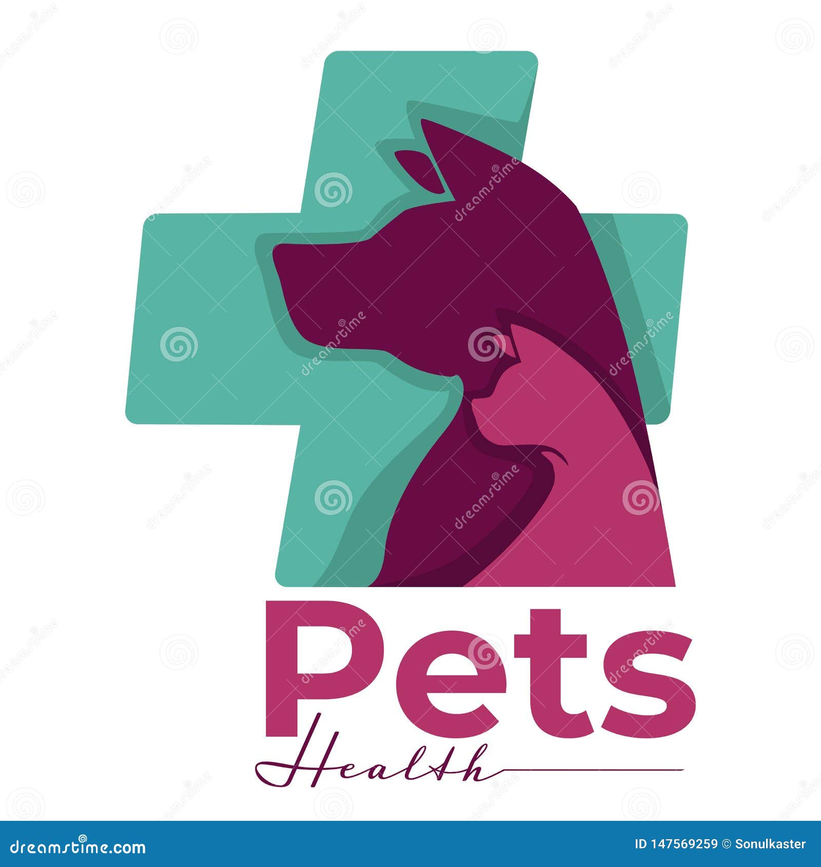 Pets Health Isolated Icon Dog And Cat Vet Clinic Stock Vector Illustration Of Care Badge 147569259