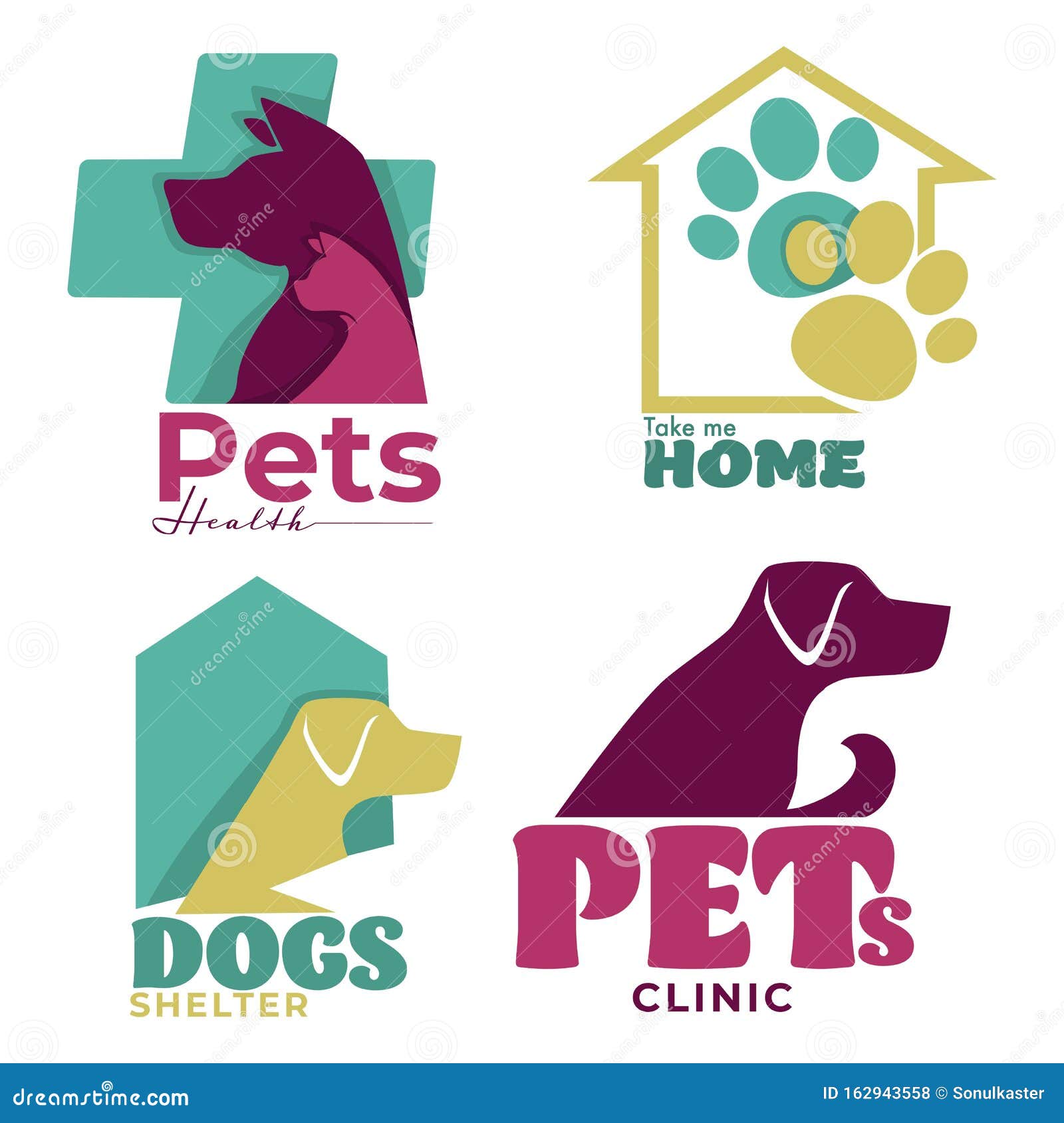 Pets Health Veterinary Clinic and Dogs Shelter Logo Designs Stock Vector -  Illustration of adopt, outline: 162943558
