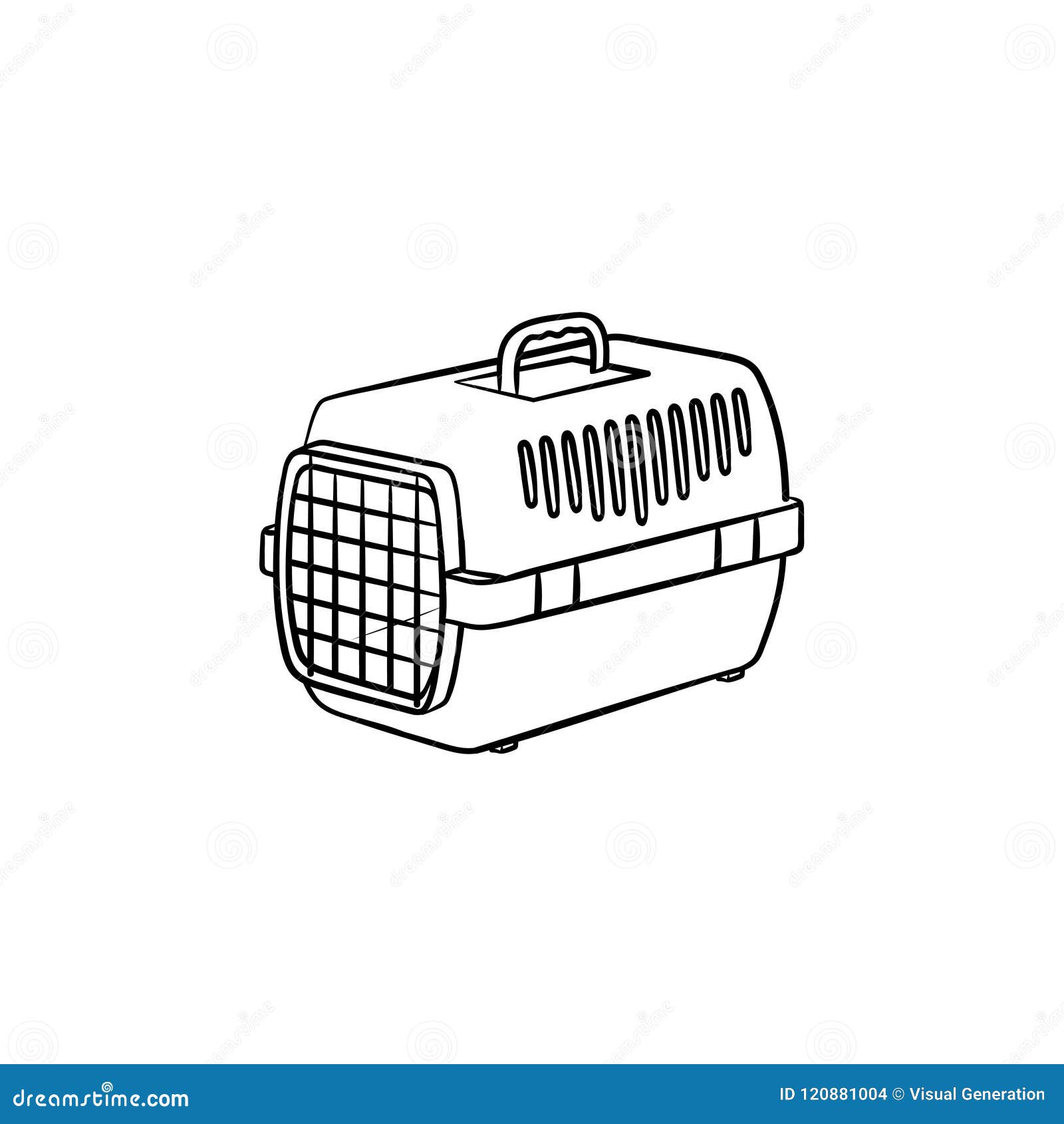 Pets Transport Box Hand Drawn Outline Doodle Icon. Stock Vector ...