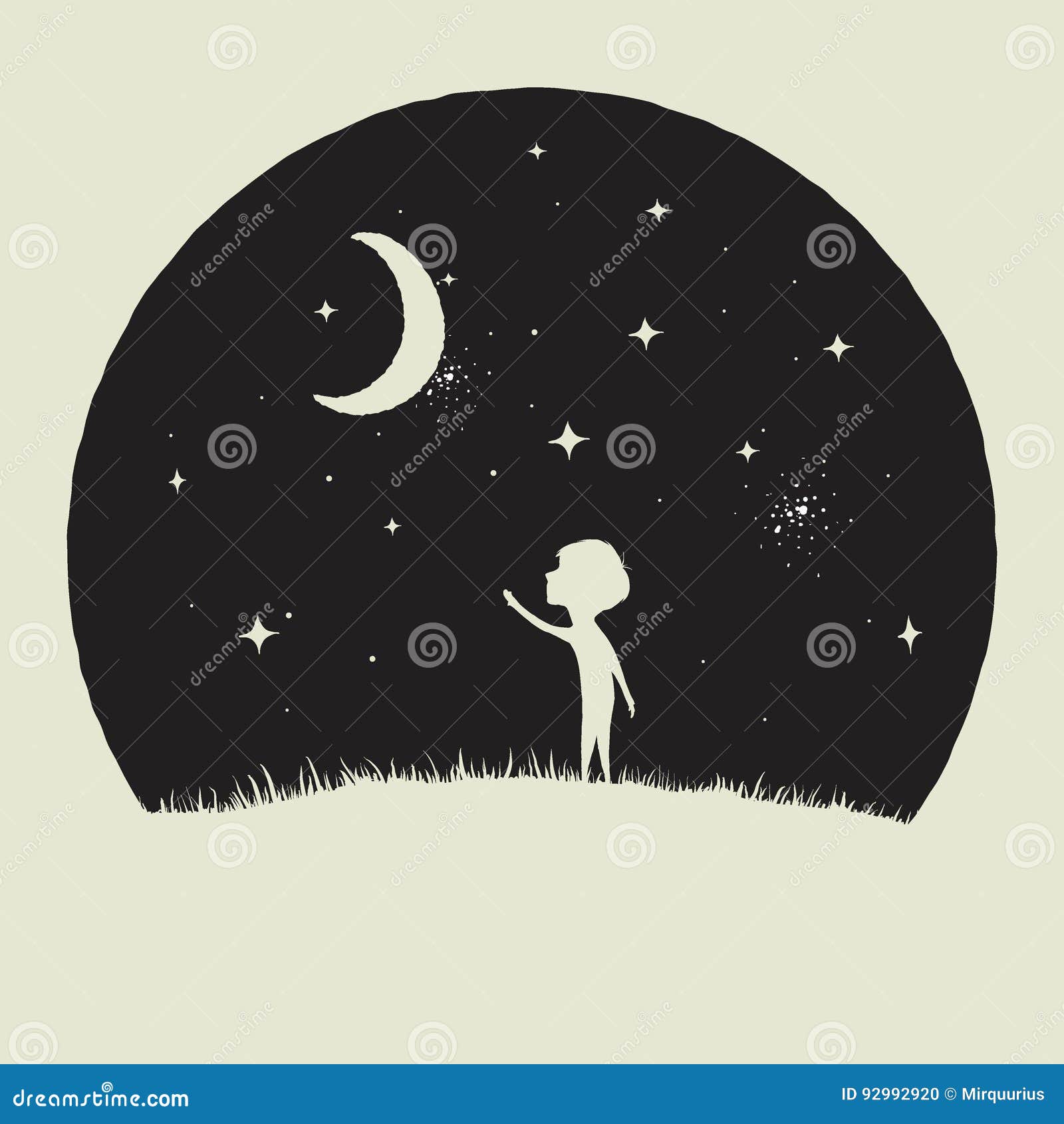 Peu De Garcon D Enfant Regarde Au Croissant De Lune Illustration De Vecteur Illustration Du Lune Exterieur Peu De Garcon D Enfant Regarde Au Croissant De Lune Illustration De Vecteur Illustration Du Lune Exterieur
