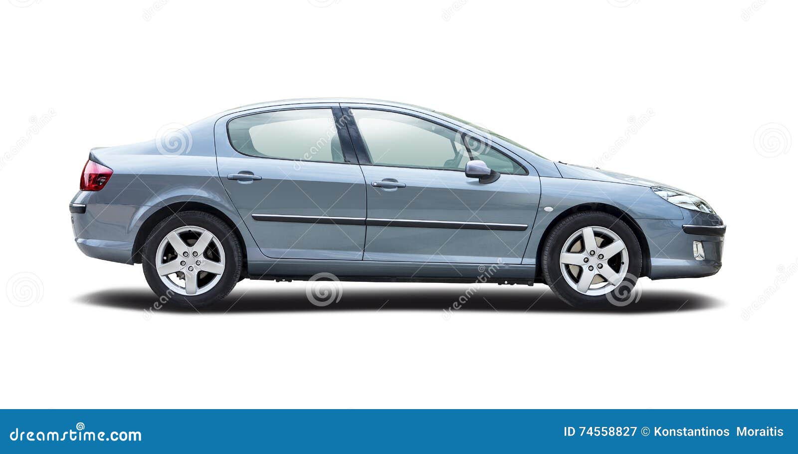 Peugeot 407 Isolated on White Stock Image - Image of side, view: 74558827