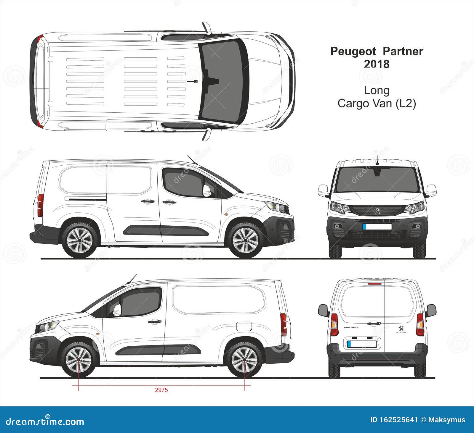 Peugeot Partner Cargo Van L2 2018-present Editorial Photo - Illustration of  2018present, template: 162525641