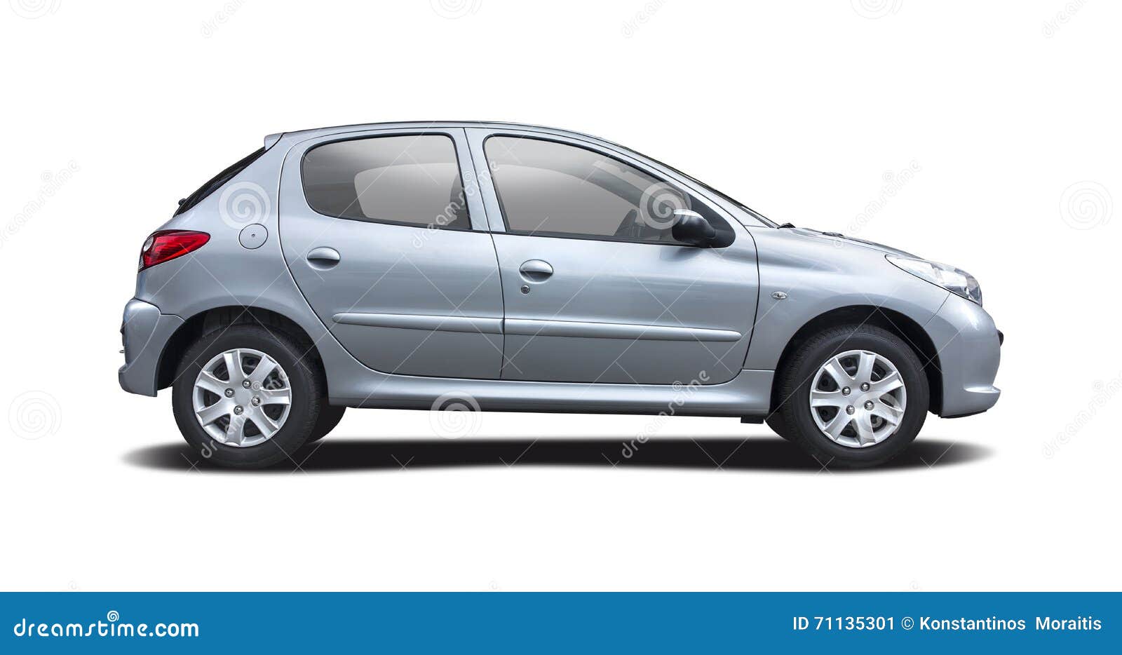 Peugeot 206 on white stock image. Image of view, small - 71135301