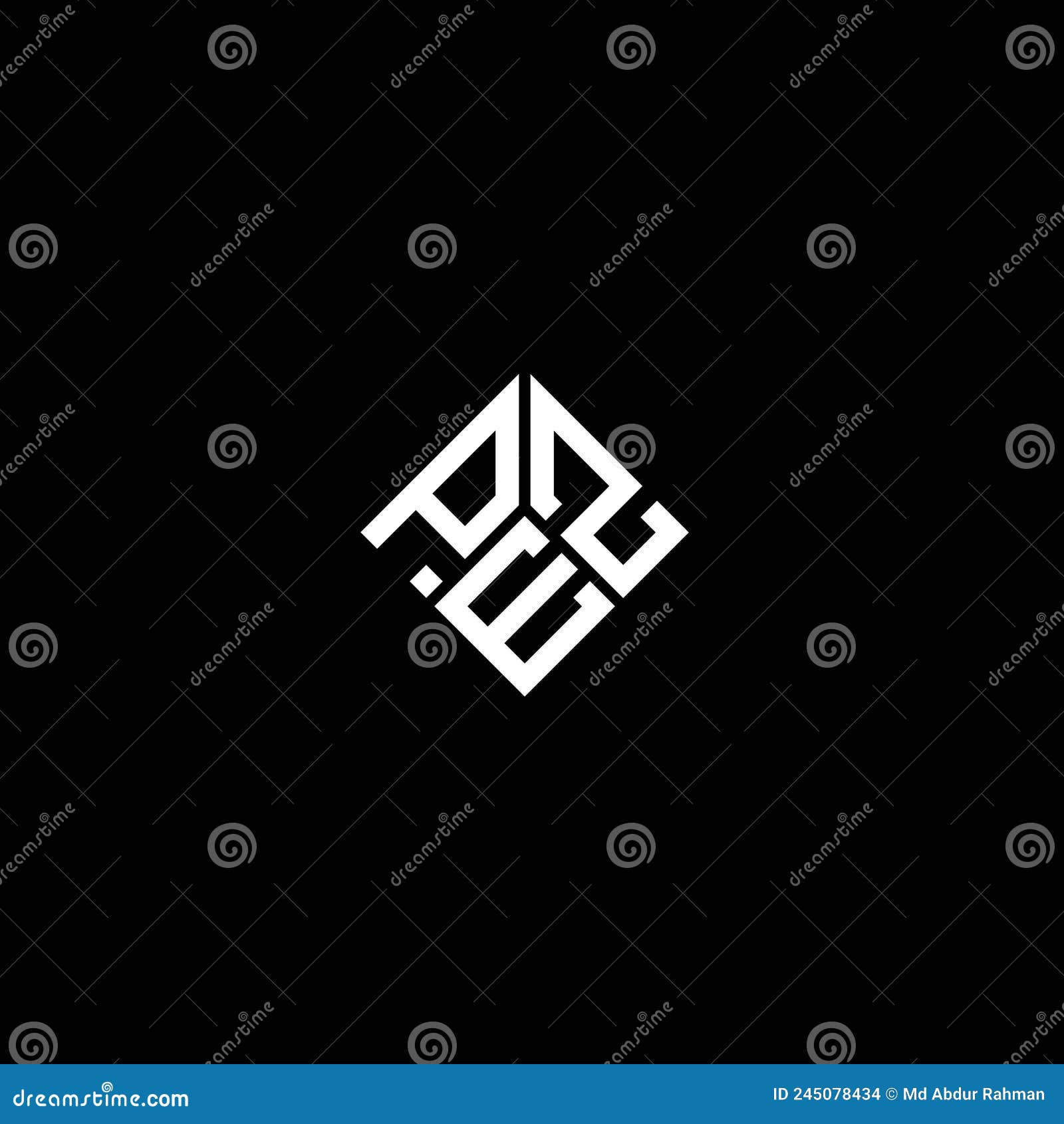 pez letter logo  on black background. pez creative initials letter logo concept. pez letter 