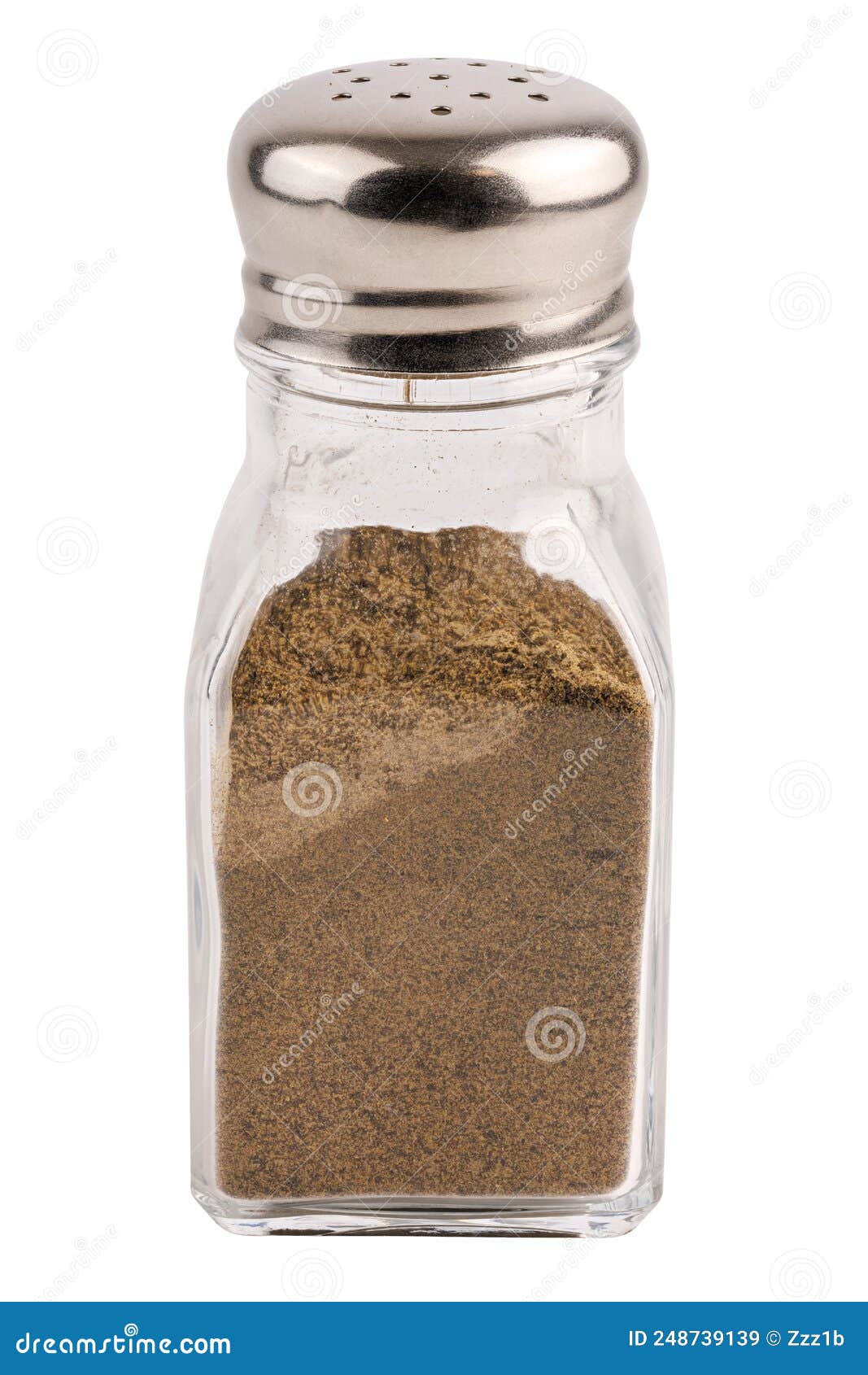 Pfeffer Aus Glas Mit Schwarzem Pfeffer, Auf Weißem Hintergrund Isoliert ...