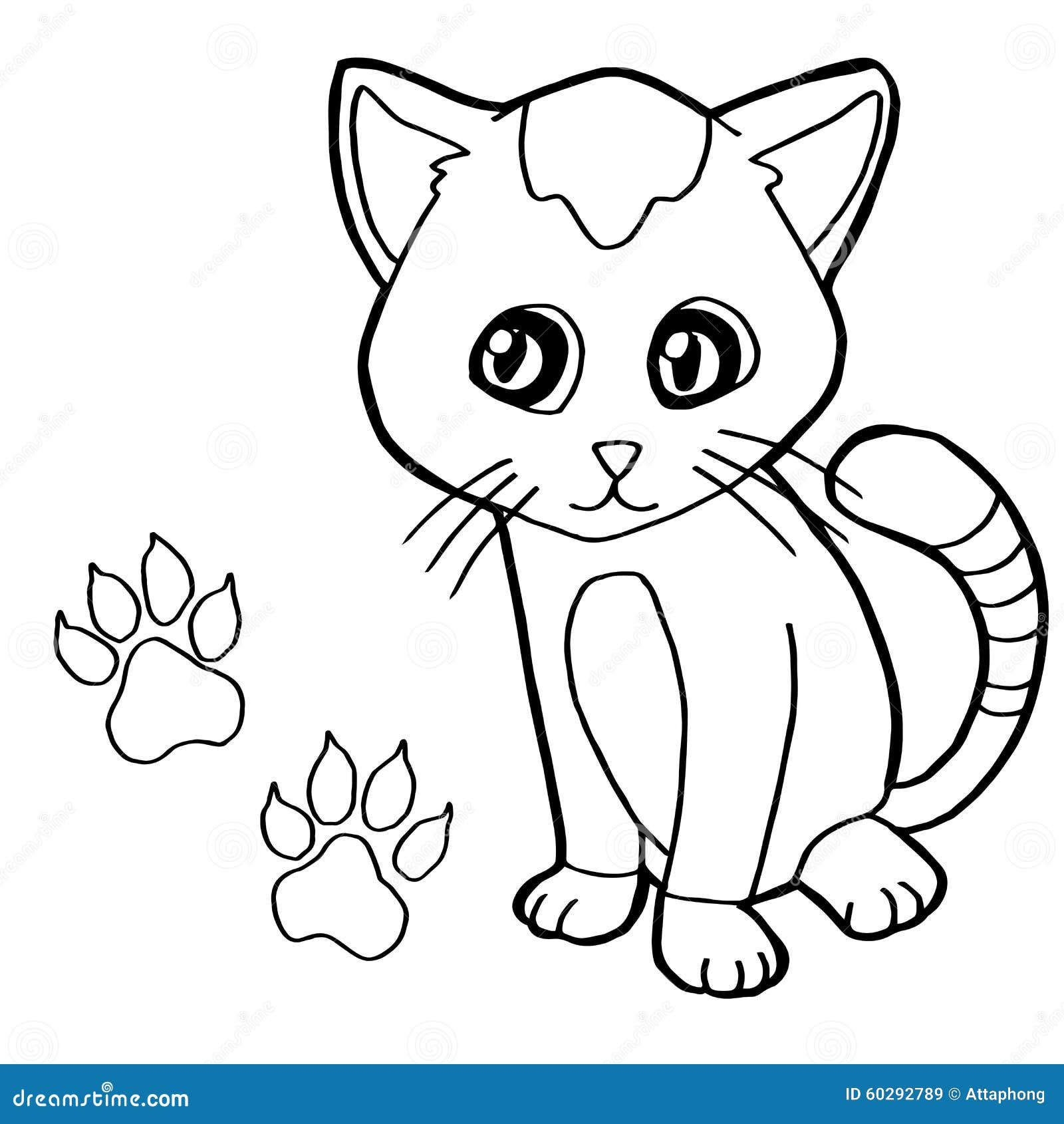 Pfotenabdruck Mit Katze Farbton Seitenvektor Vektor Abbildung Illustration Von Katze Pfotenabdruck