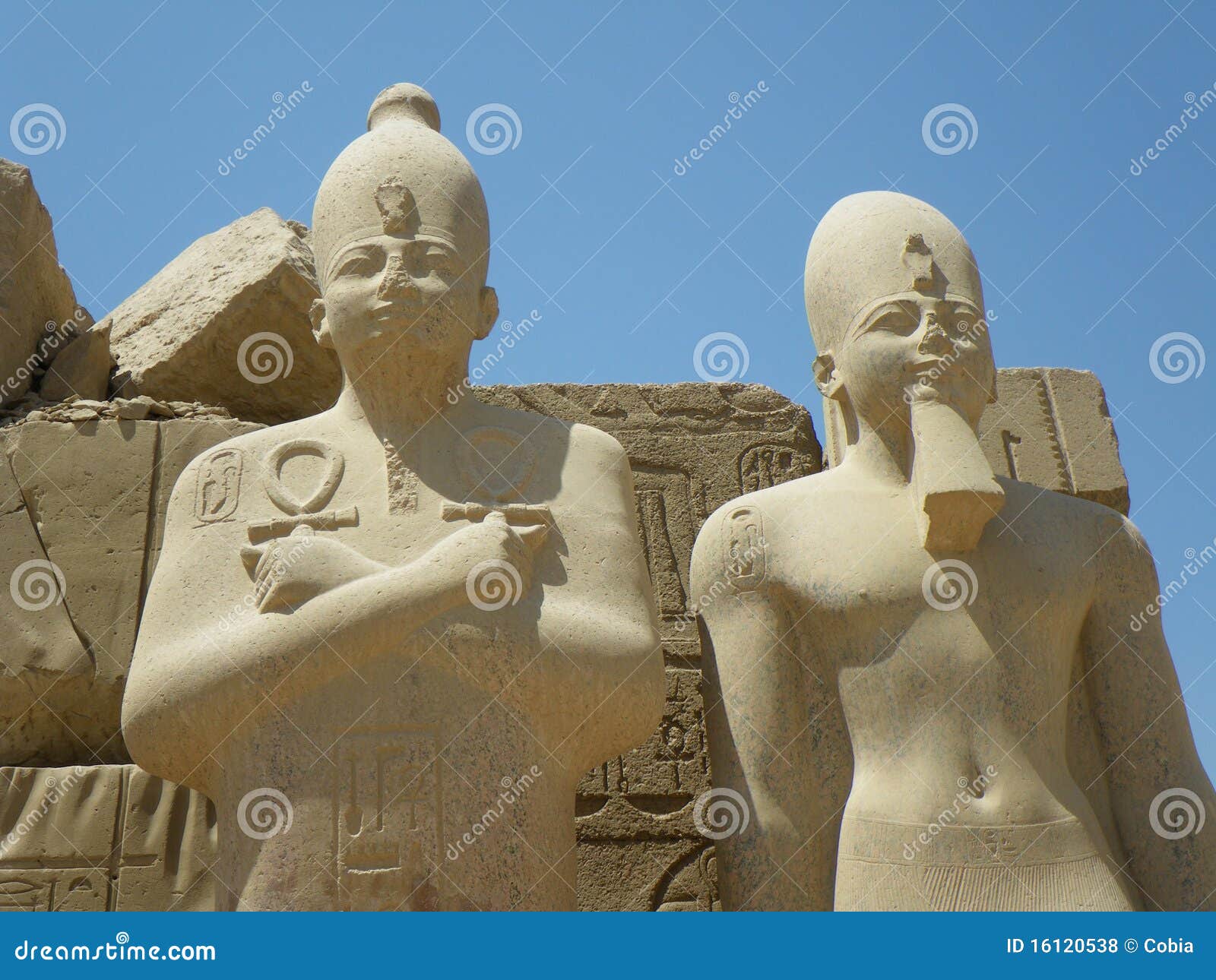Pharaoh Statues, Karnak Temple, Luxor, Egypt Stock Photo Image of