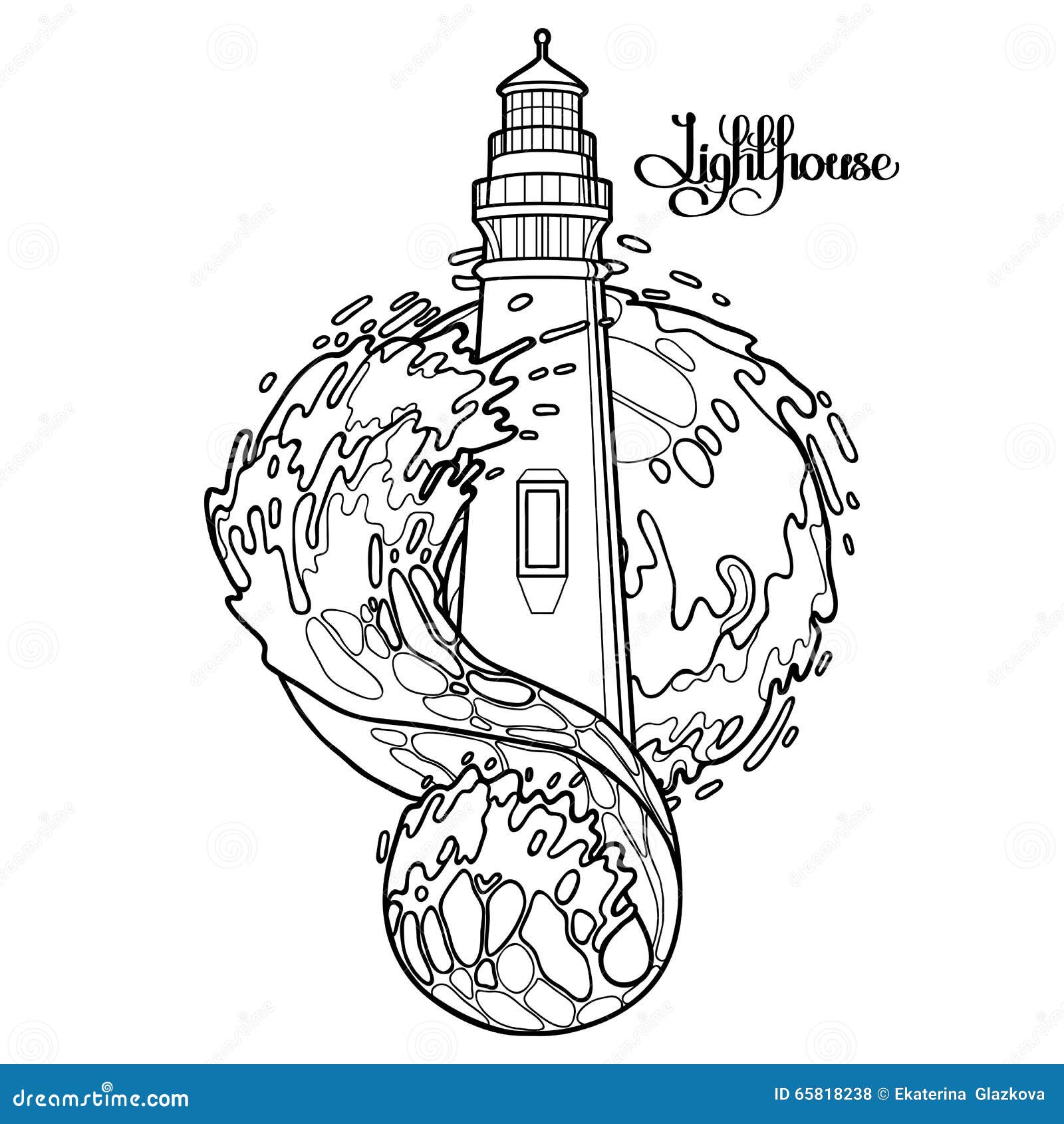 Phare Graphique Pendant Une Tempªte Illustration de Vecteur Libre de droits