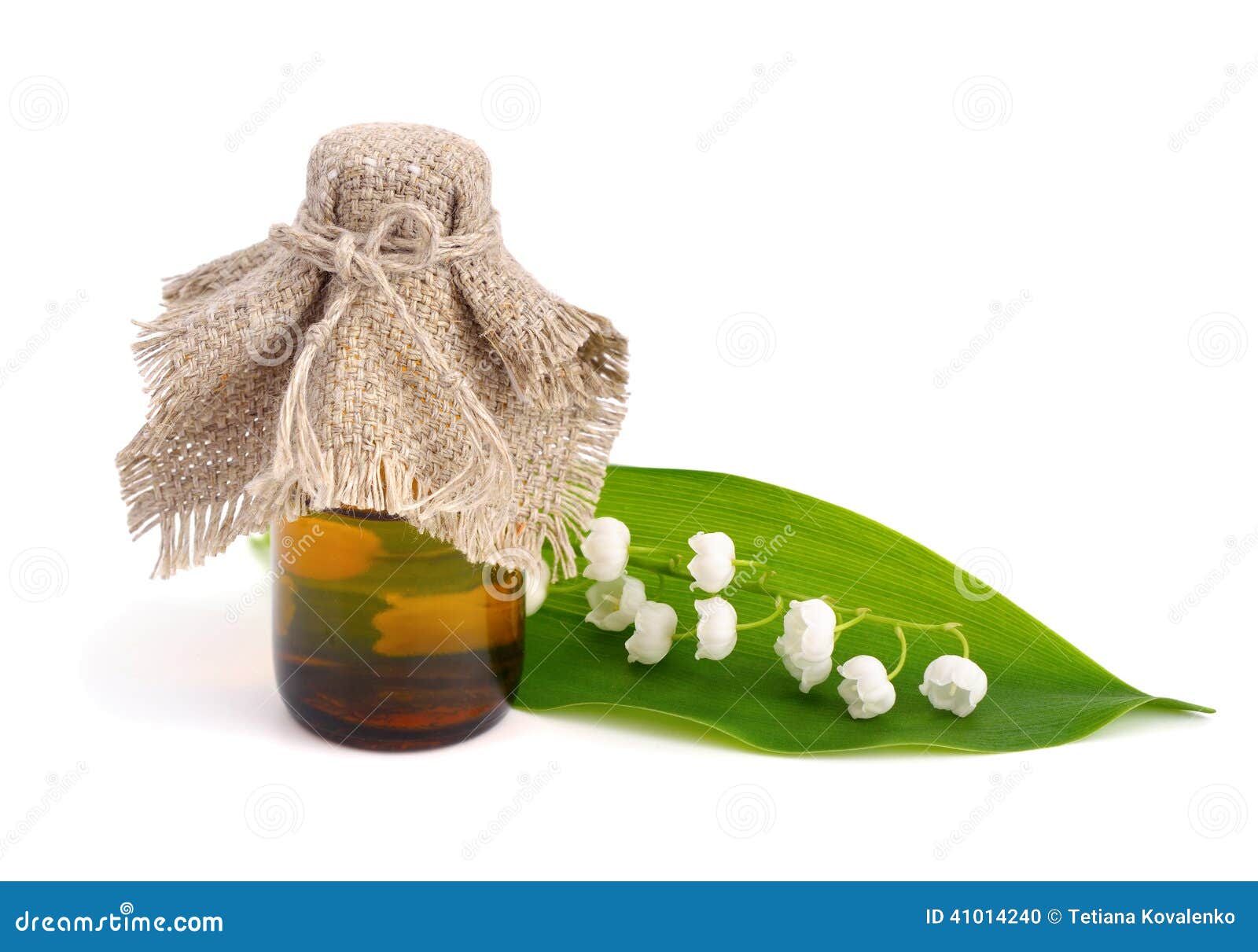 Pharmaceutical Bottle and Lily of the Valley. Stock Photo Image of