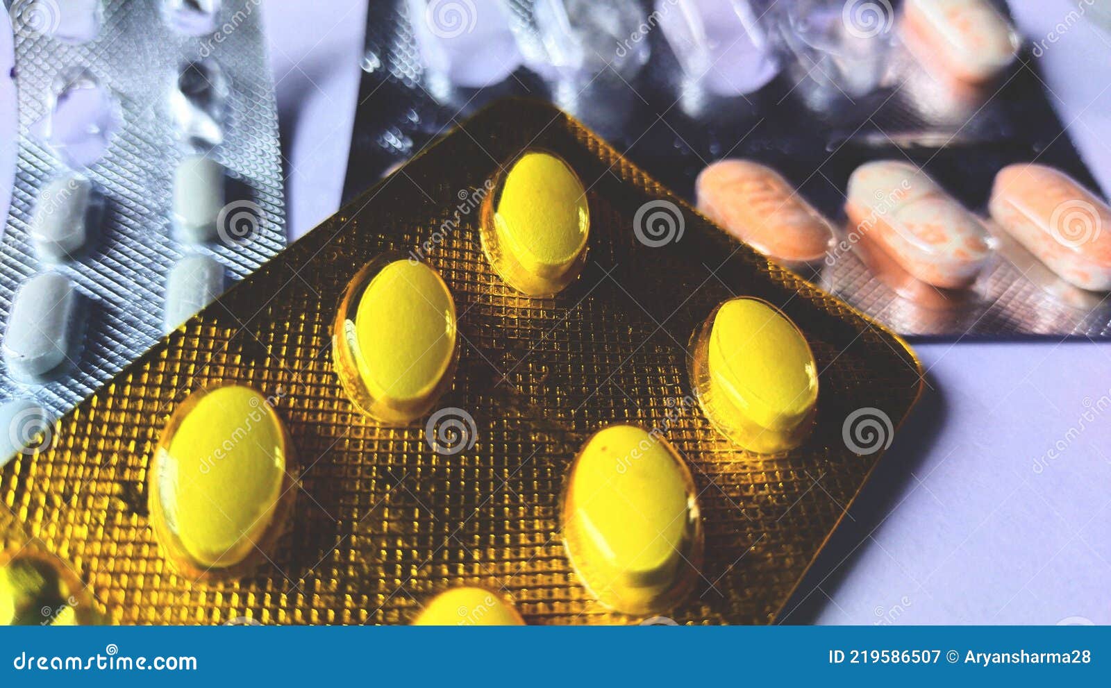 Pharmaceutical Medicines Capsules and Tablets Packets Stock Image