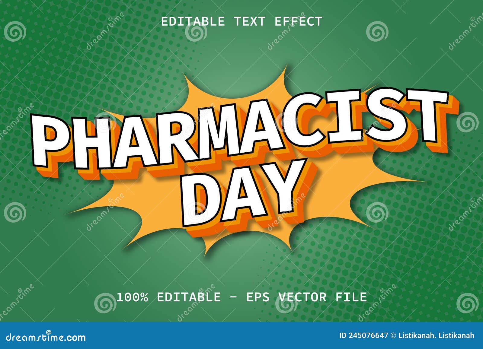 Pharmacist Day with Modern Comic Style Editable Text Effect Stock ...