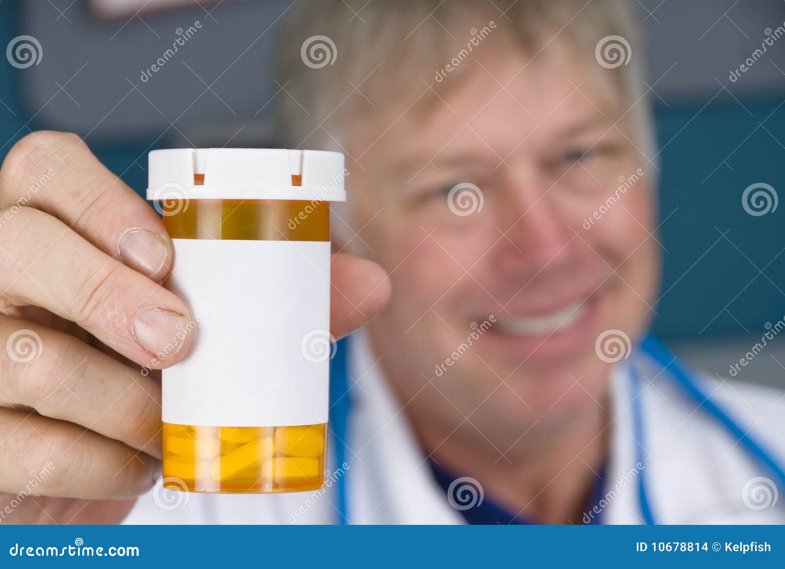 Pharmacist Doctor and Pill Bottle Stock Photo - Image of blank ...