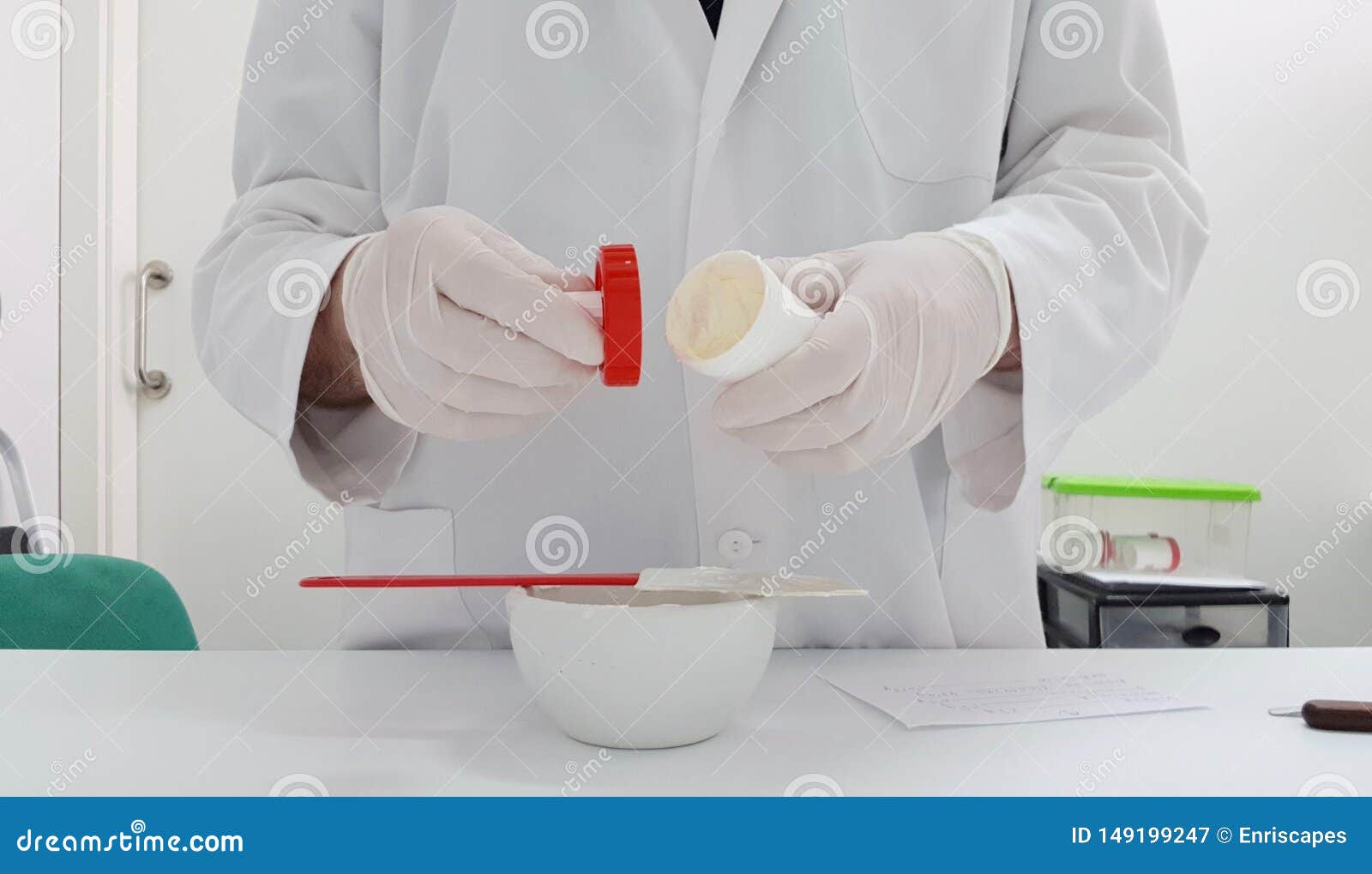 Making a Cream in the Pharmacy Laboratory Stock Image Image of mortar