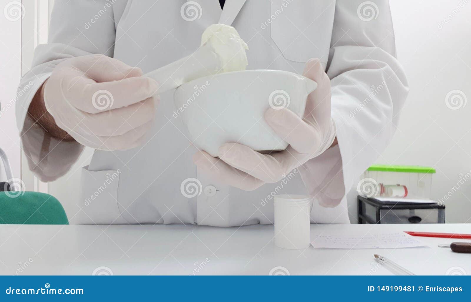 Making a Cream in the Pharmacy Laboratory Stock Image Image of