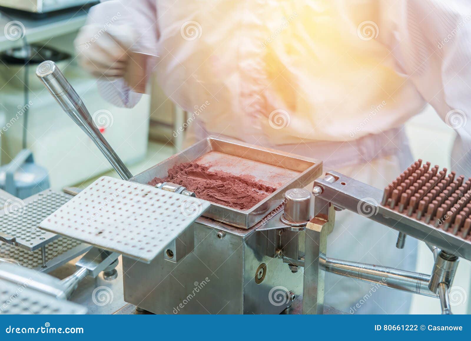 Pharmacist Preparing Medication with Packaging Capsule in Lab Stock Photo Image of person